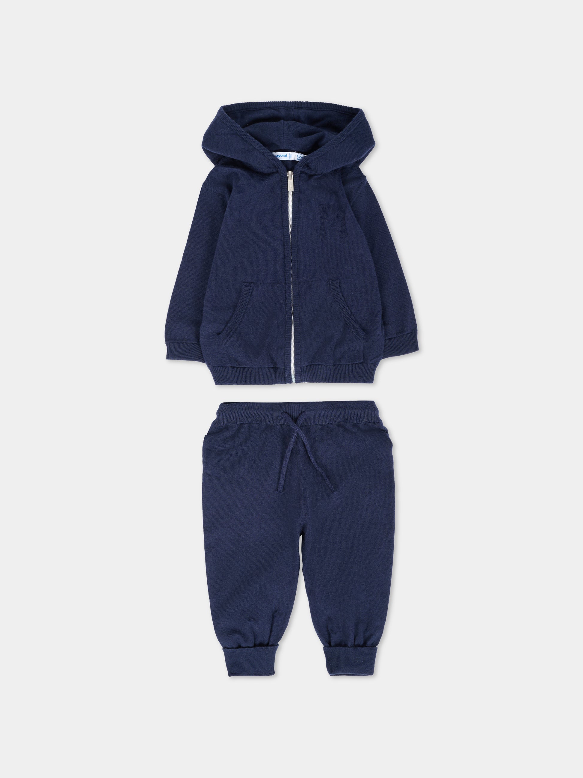 Completo blu per neonato con logo,Mayoral,2514 042