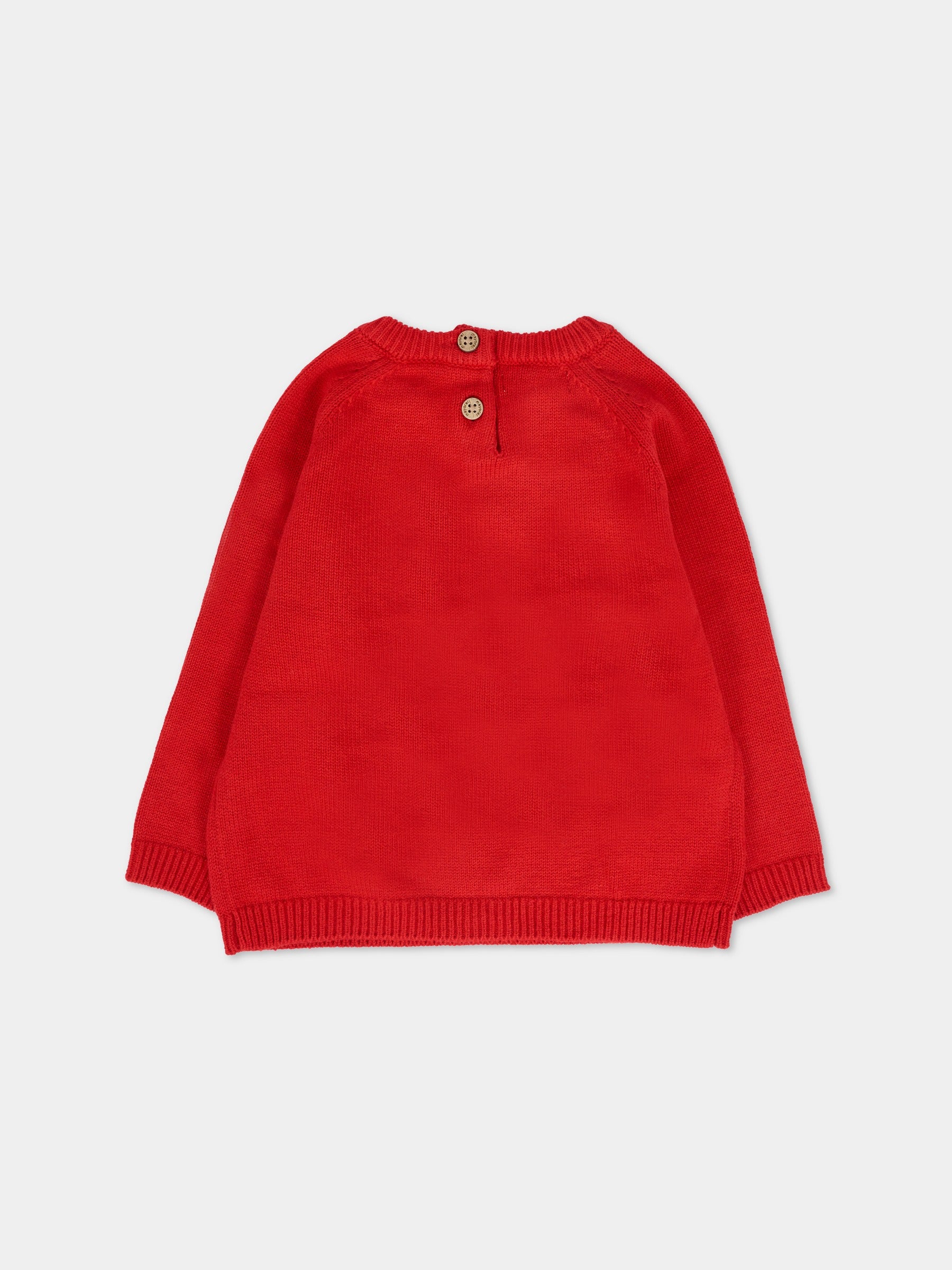 Maglione rosso per neonata con foca e logo,Mayoral,2345 021