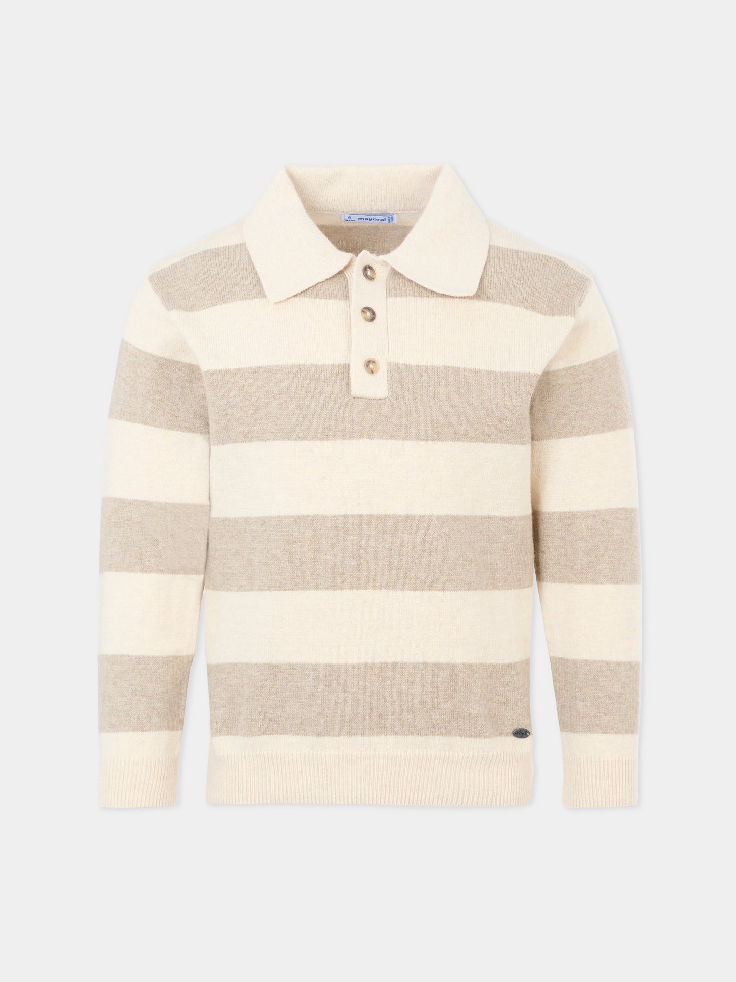 Polo beige per bambino con logo,Mayoral,4122 024