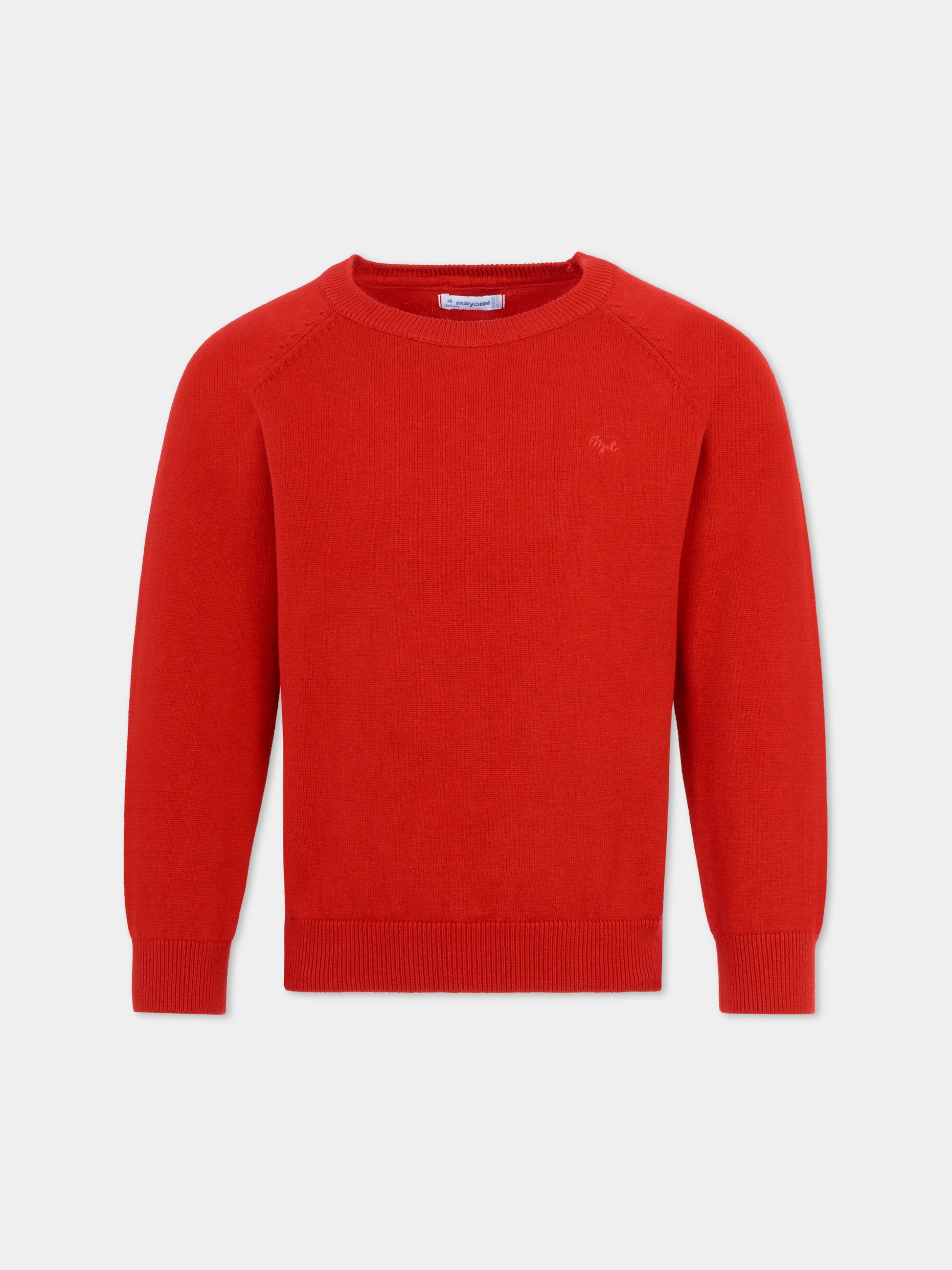 Maglione rosso per bambino con logo,Mayoral,323 015