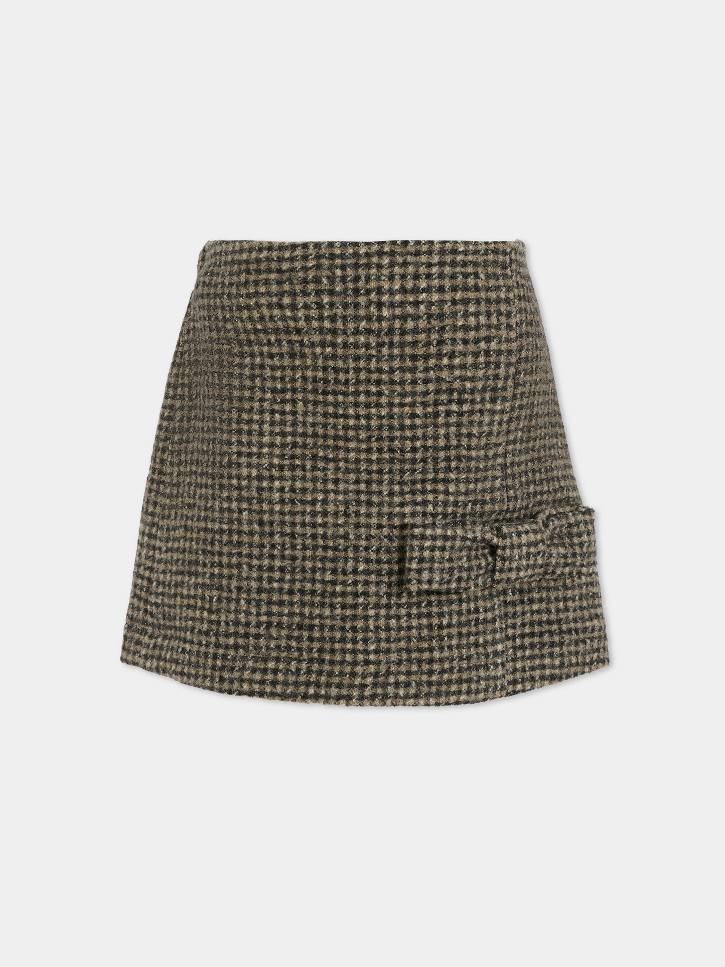 Gonna marrone per bambina con logo e fiocco,Douuod Kids,DX7A91 E0232 929BG