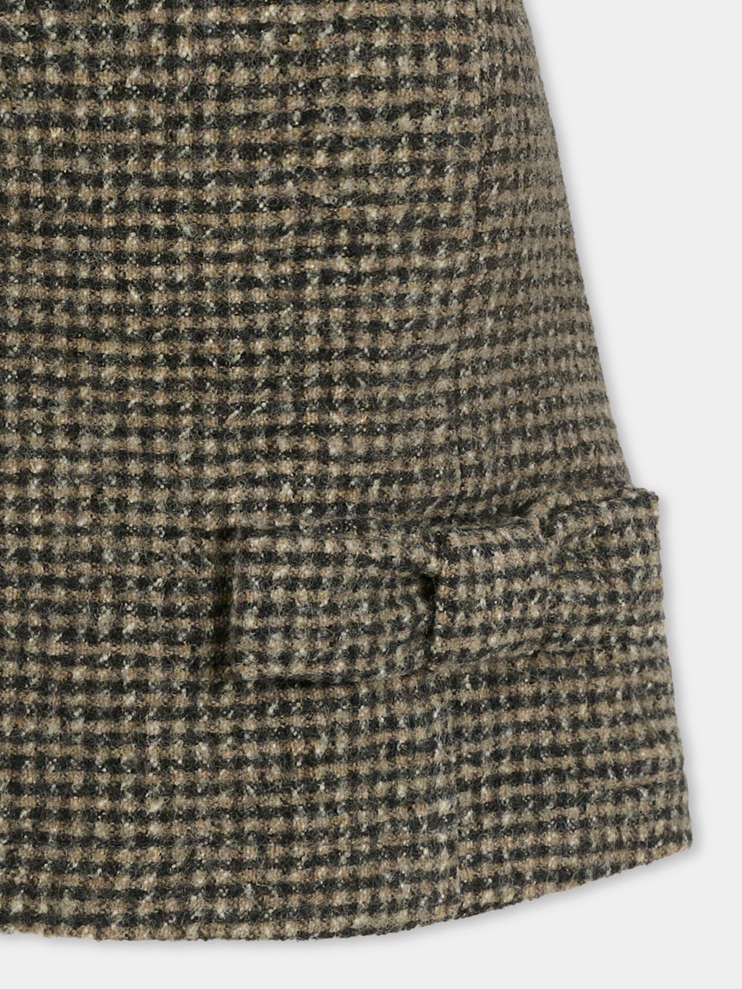 Gonna marrone per bambina con logo e fiocco,Douuod Kids,DX7A91 E0232 929BG