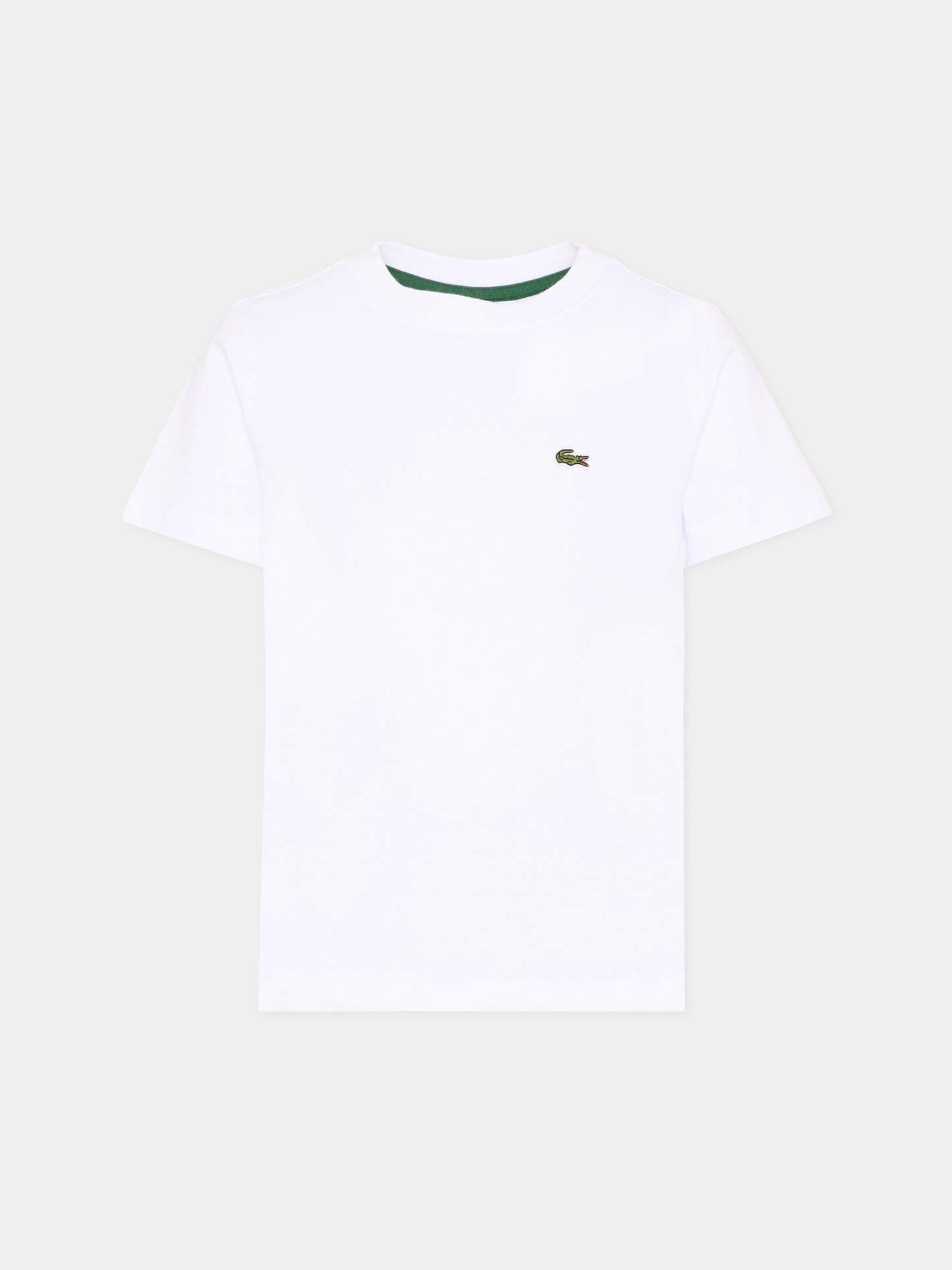 T-Shirt bianca per bambini con logo,Lacoste,7025 W8L