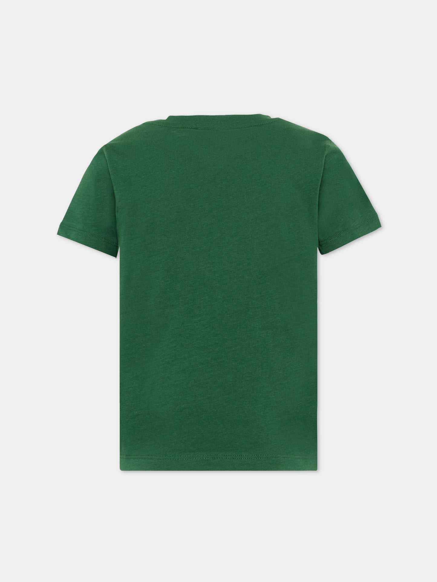 T-shirt verde per bambini con logo,Lacoste,7025 F9W