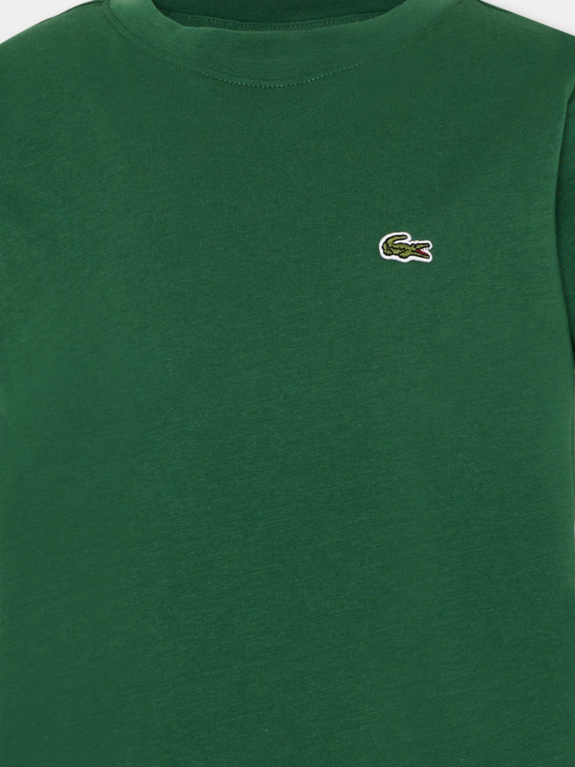T-shirt verde per bambini con logo,Lacoste,7025 F9W