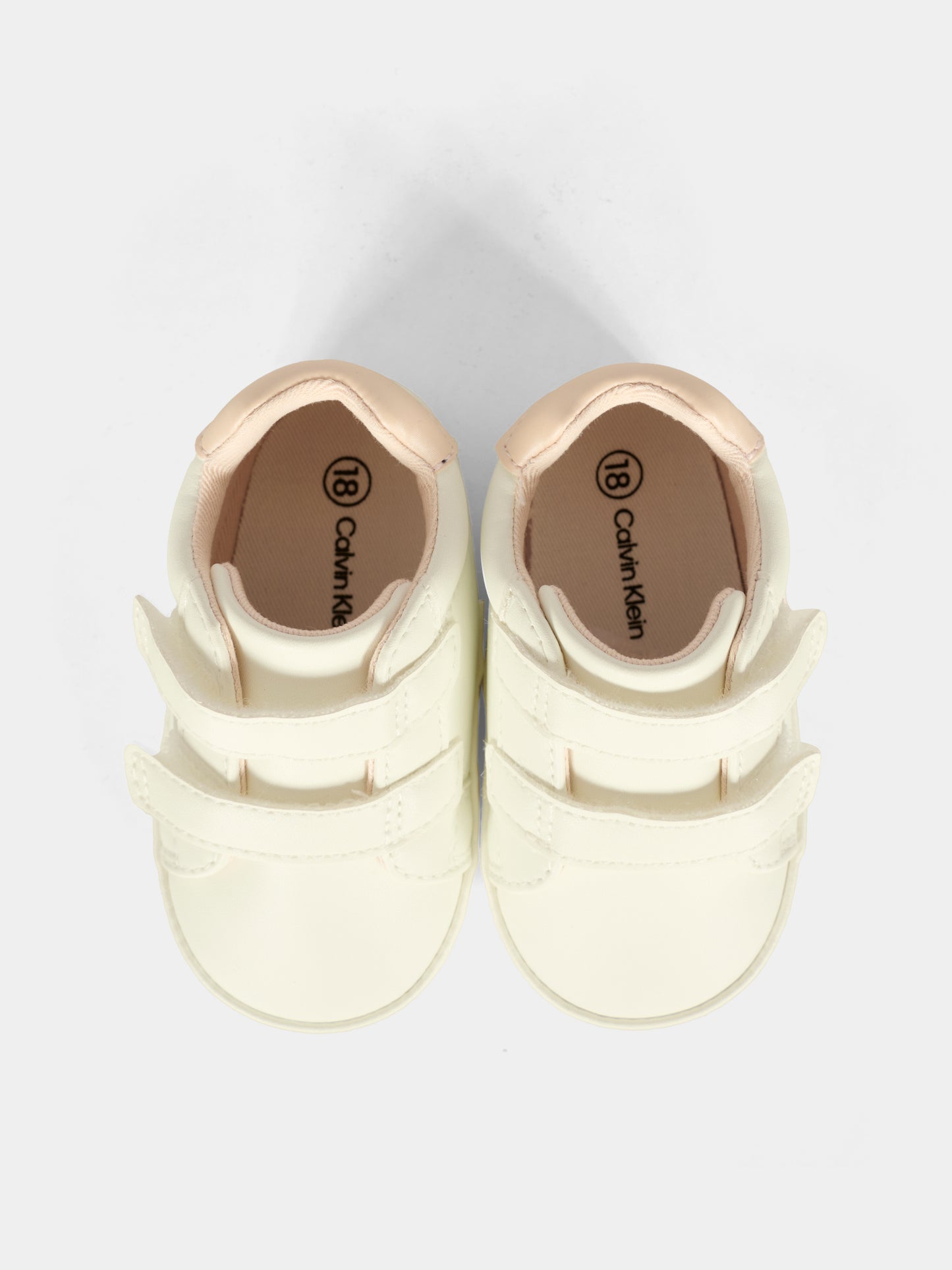 Sneakers bianche per neonata con logo,Calvin Klein Kids,V0A9 83080 1582A704