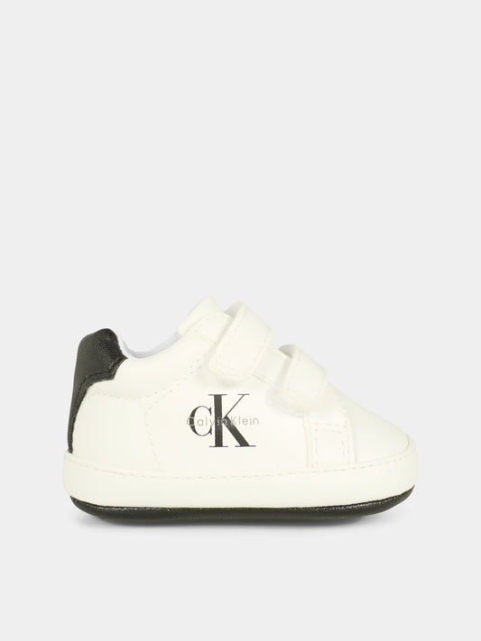 Sneakers bianche per neonato con logo,Calvin Klein Kids,V0B9 83145 1582X002