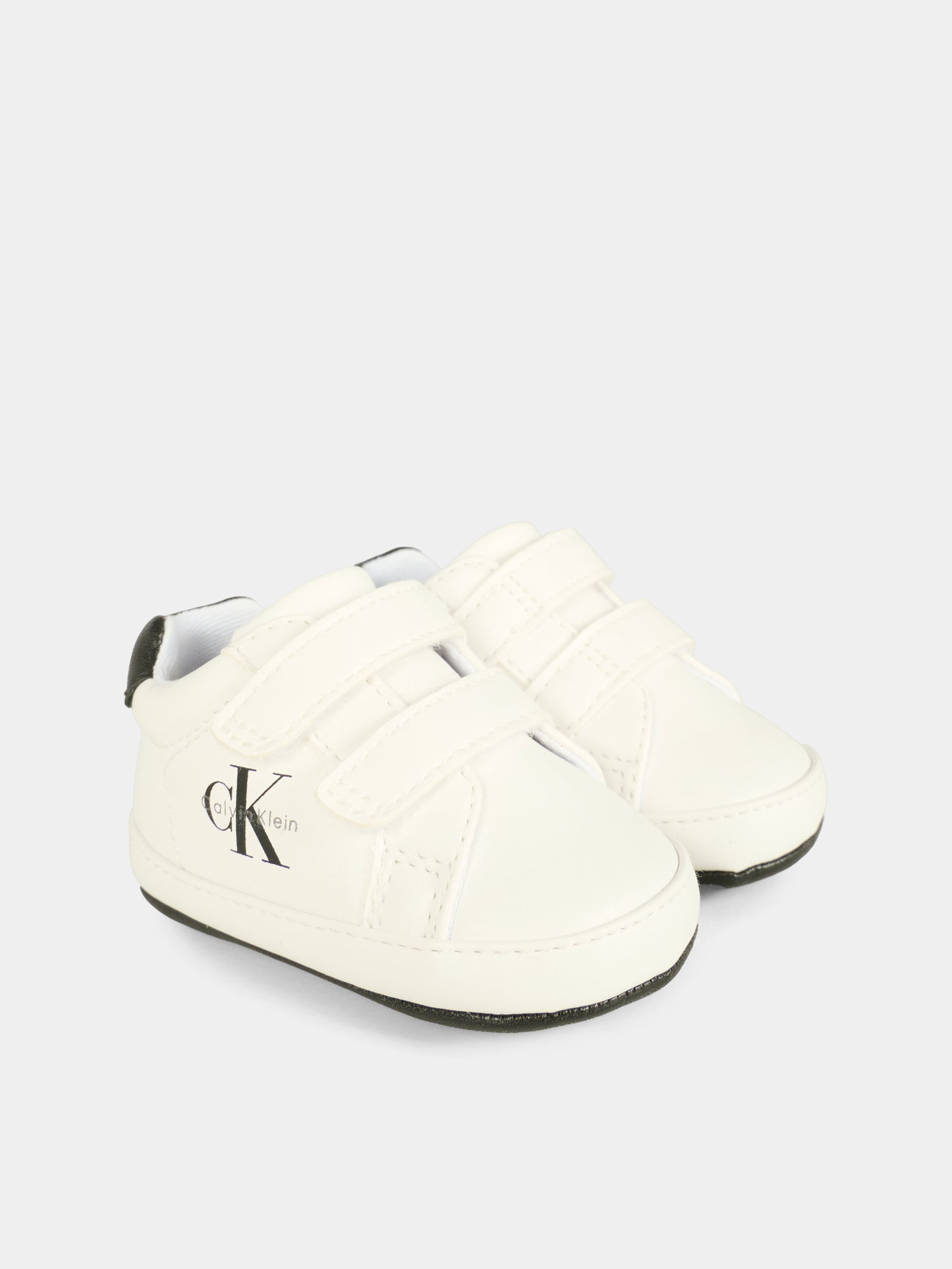 Sneakers bianche per neonato con logo,Calvin Klein Kids,V0B9 83145 1582X002