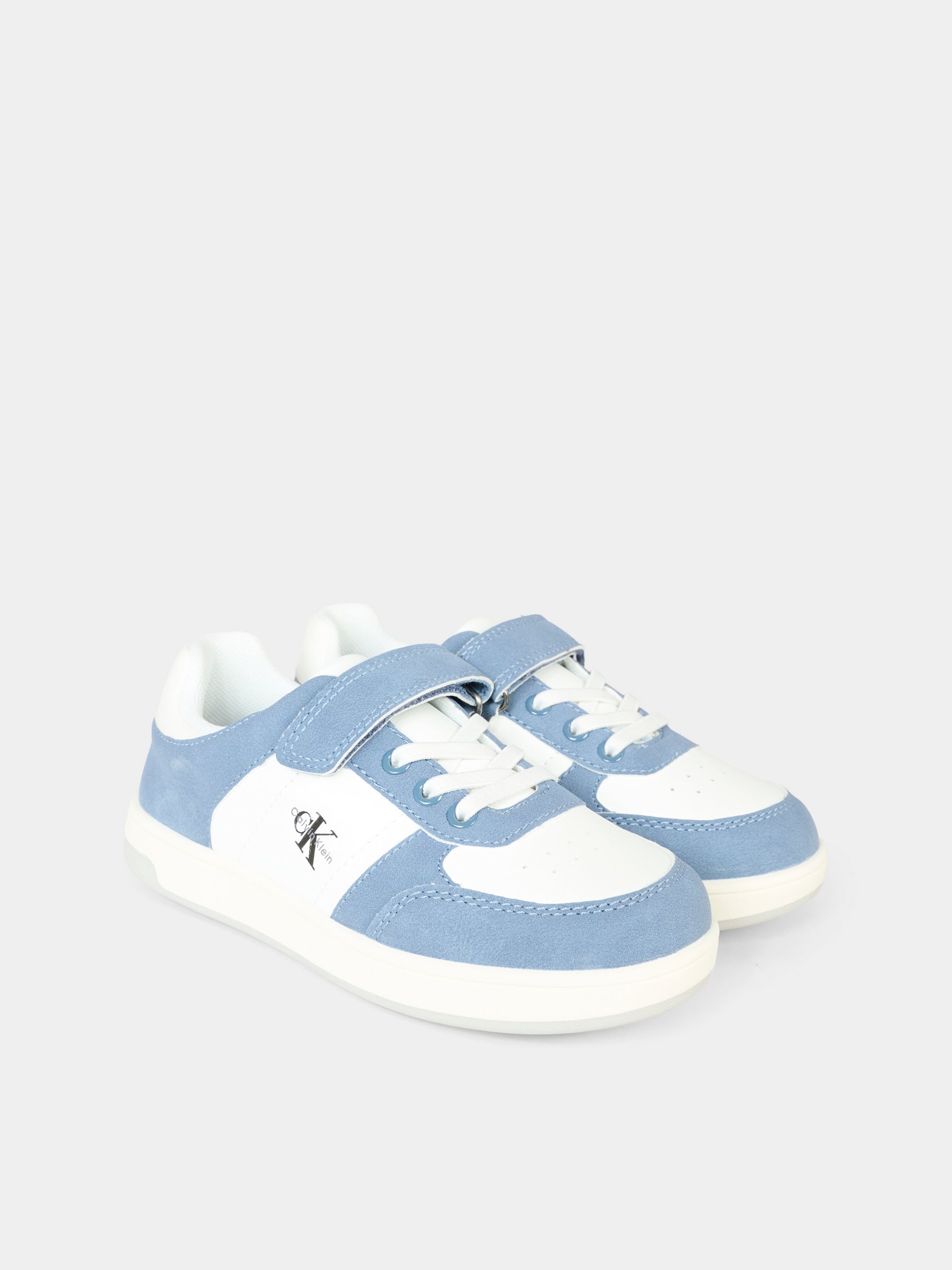 Sneakers bianche e azzurre per bambino con logo,Calvin Klein Kids,V1X9 83149 1269A357