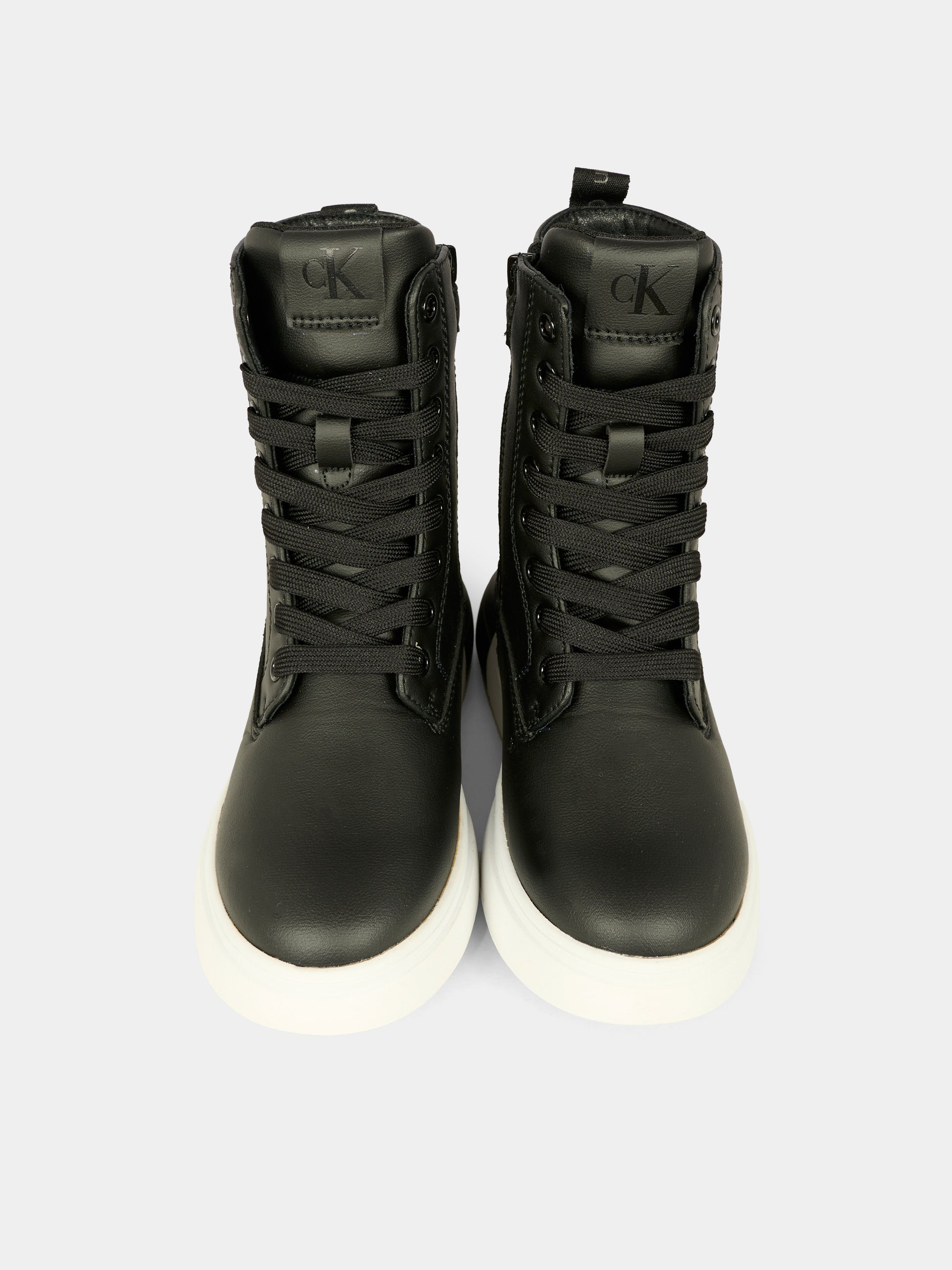 Stivali neri per bambini con logo,Calvin Klein Kids,V3X5 83168 1355999