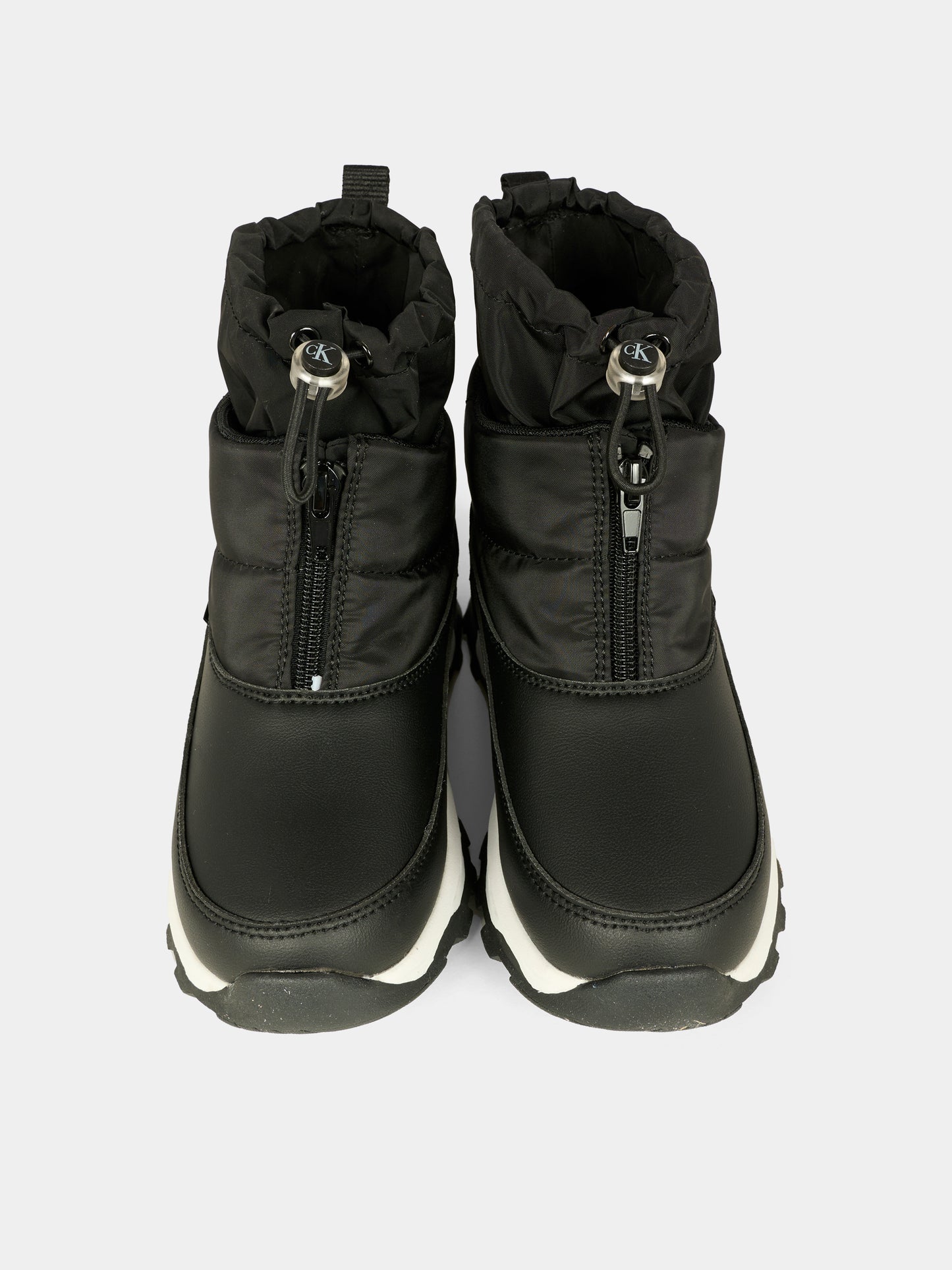 Stivaletti neri per bambini con logo,Calvin Klein Kids,V3X5 83193 1474999