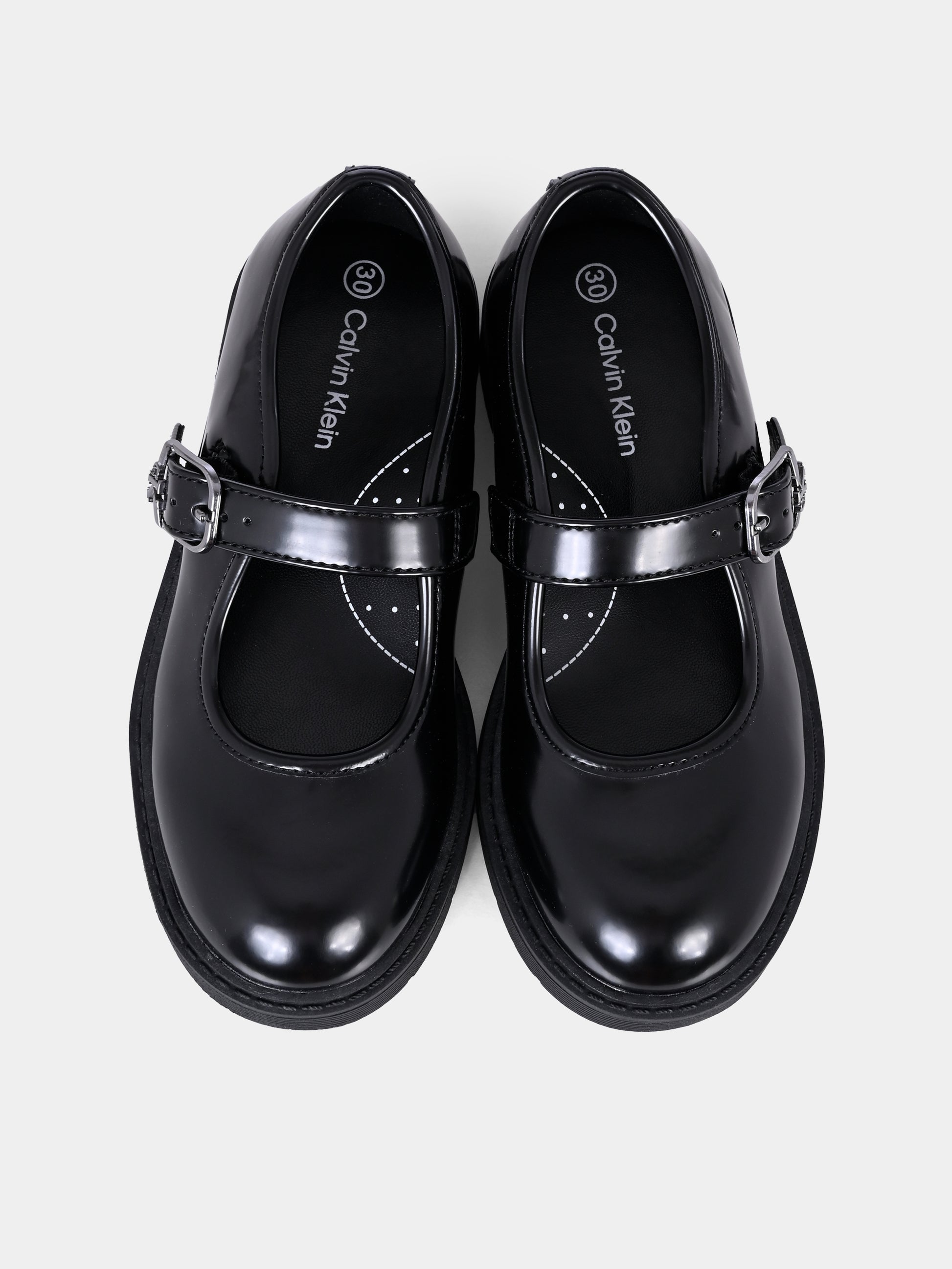 Ballerine nere per bambina con logo,Calvin Klein Kids,V3A3 83114 1453999