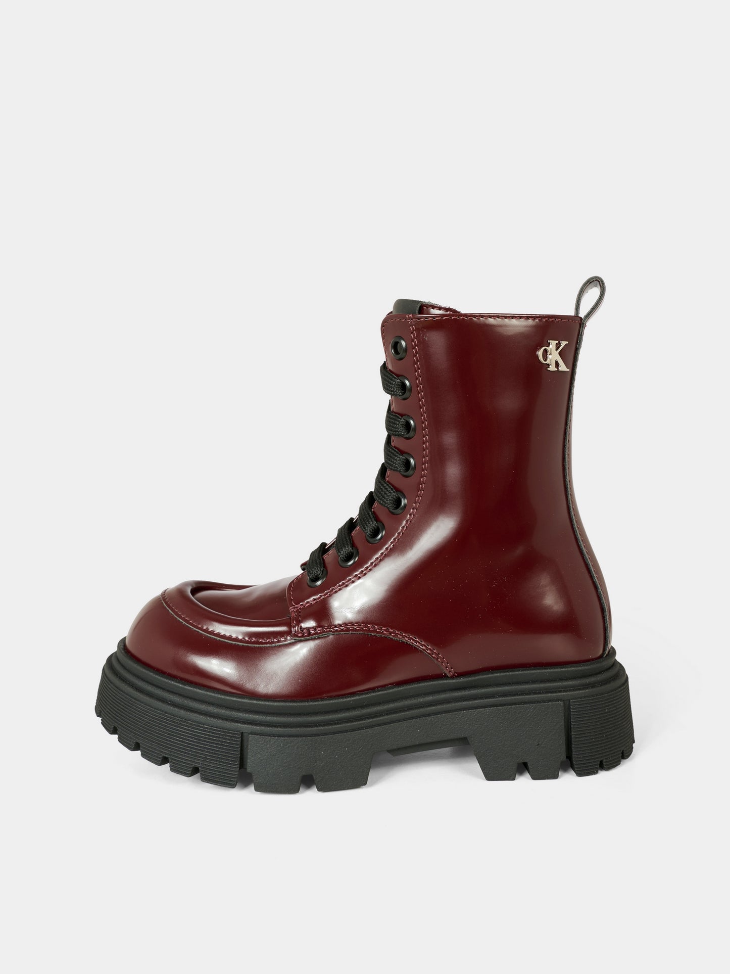 Anfibi bordeaux per bambina con logo,Calvin Klein Kids,V4A5 83132 1453356