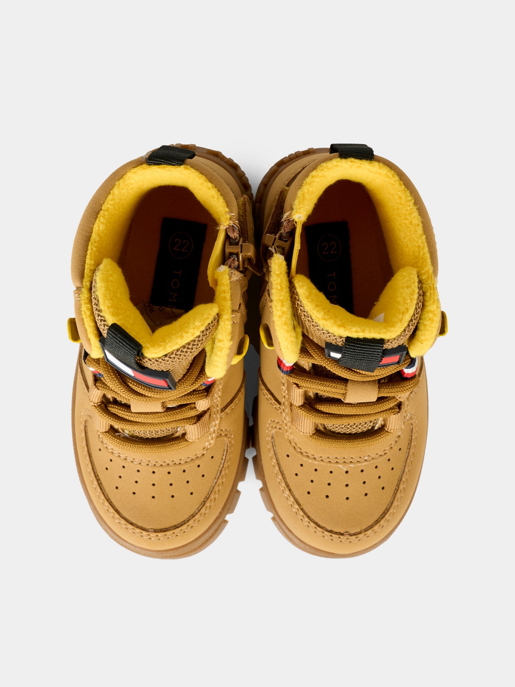 Stivali giallo ocra per neonato con logo,Tommy Hilfiger Junior,T1X5 34127 1696206