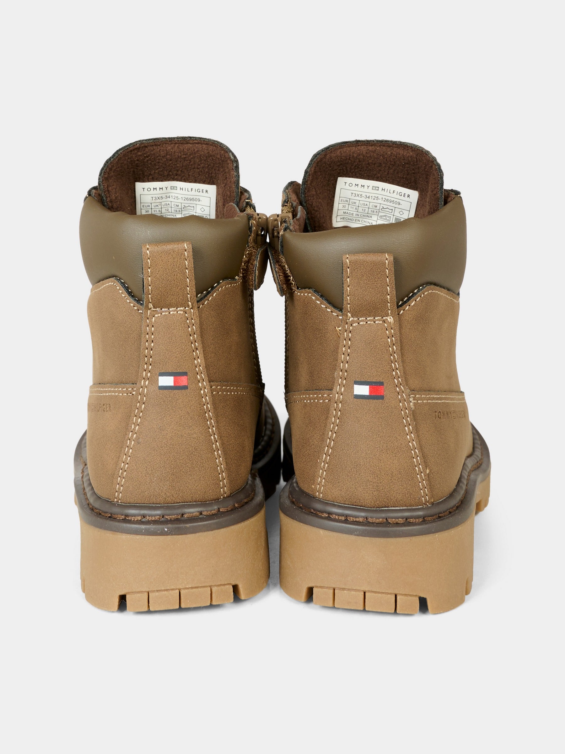 Anfibi marroni per bambino con logo,Tommy Hilfiger Junior,T3X5 34125 1269509