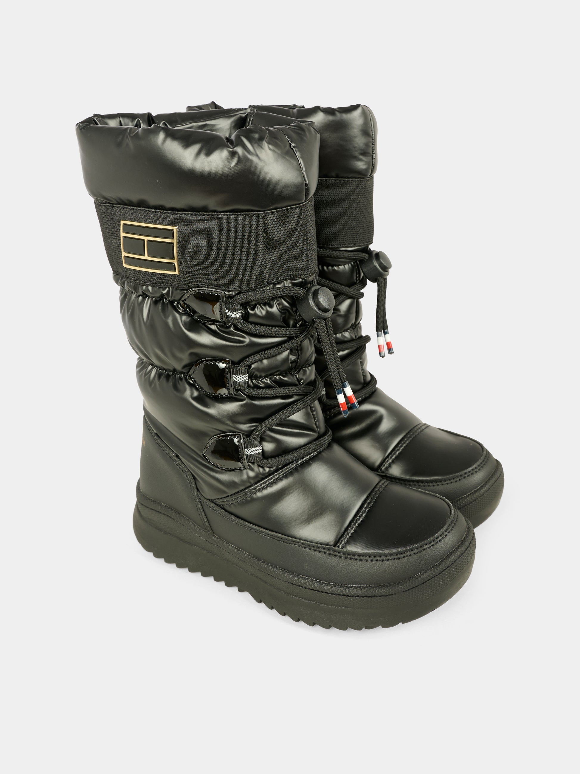 Stivali da neve neri per bambina con bandierina,Tommy Hilfiger Junior,T3A6 34053 1474999