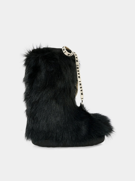 Stivali neri per bambina con logo,Marni Kids,75371 - VAR2