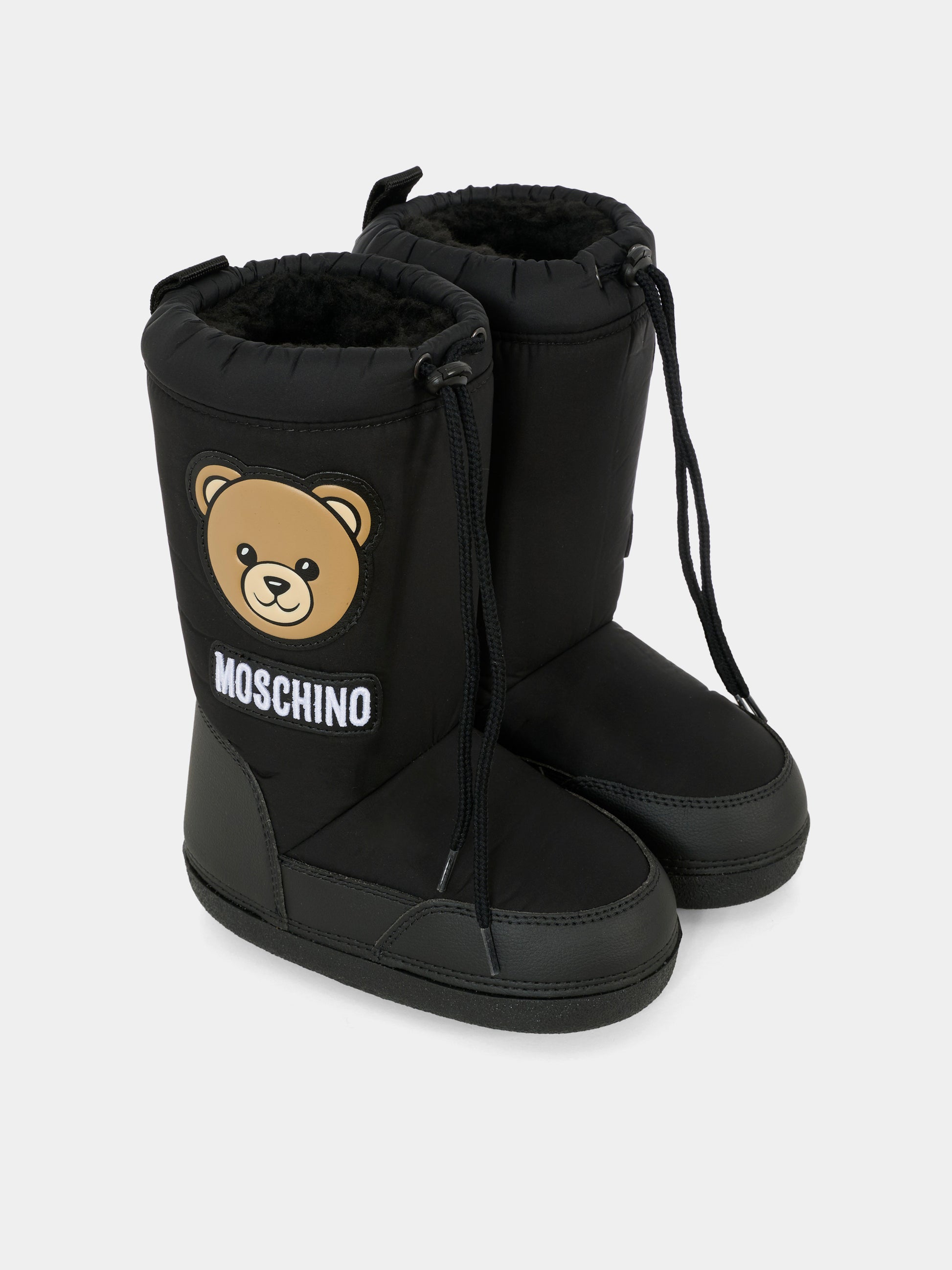 Stivali da neve neri per bambini con Teddy Bear,Moschino Kids,81991 - VAR1