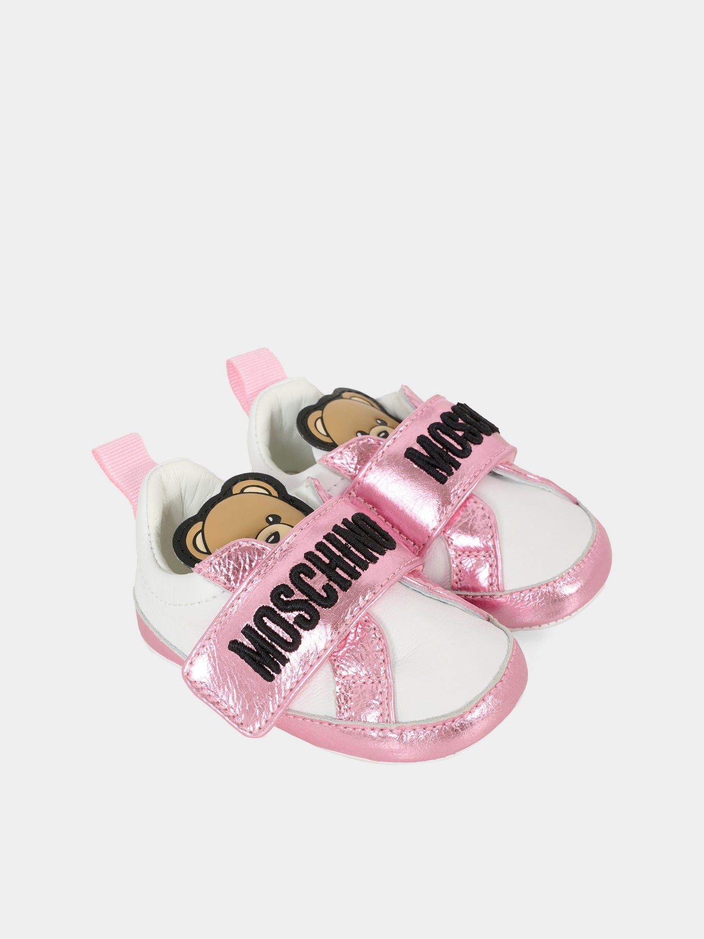 Sneakers rosa per neonata con Teddy Bear,Moschino Kids,81811 - VAR1