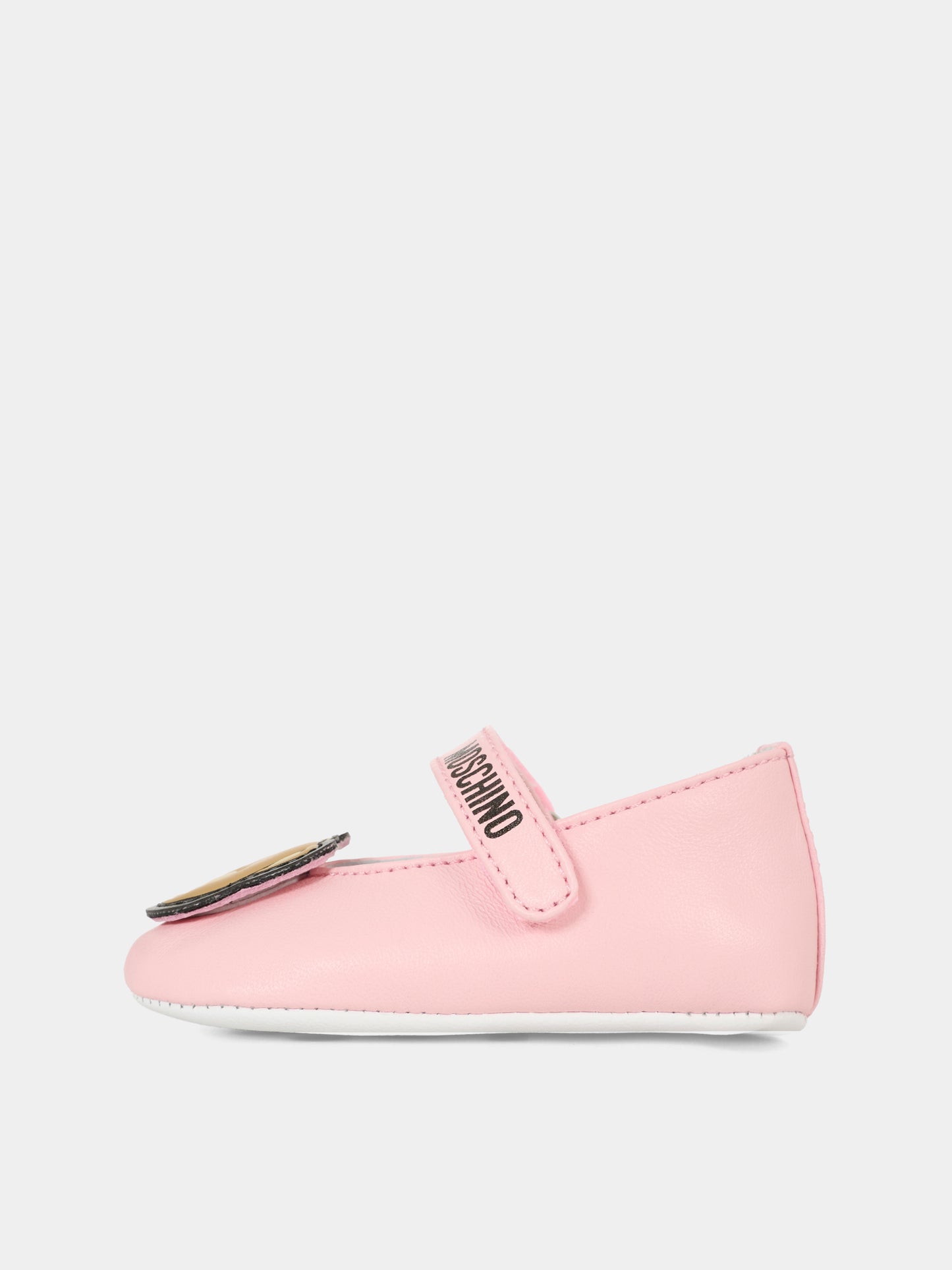 Pink ballet flats for girl with Teddy Bear