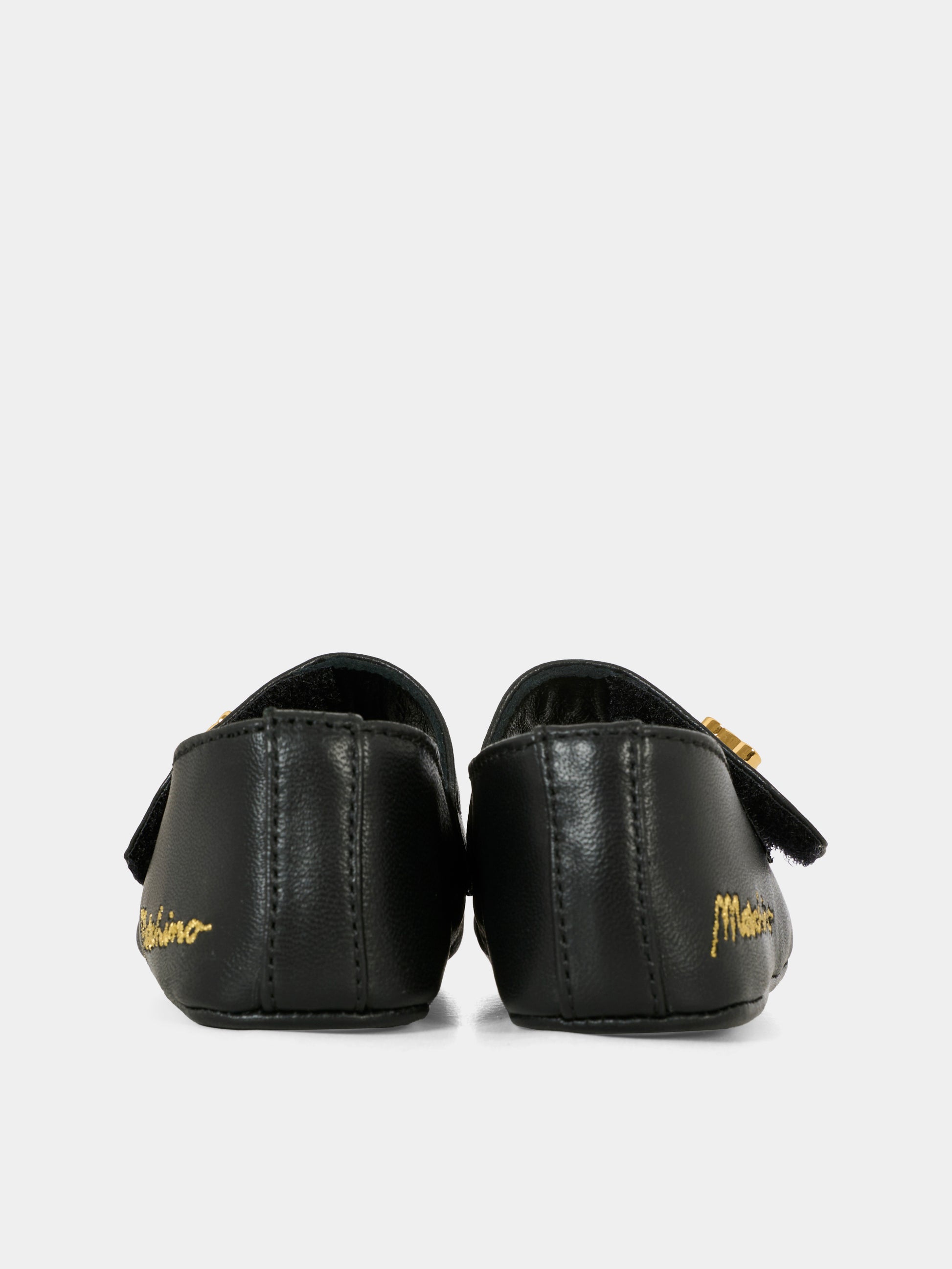 Ballerine nere per neonata con logo,Moschino Kids,81803 - VAR1