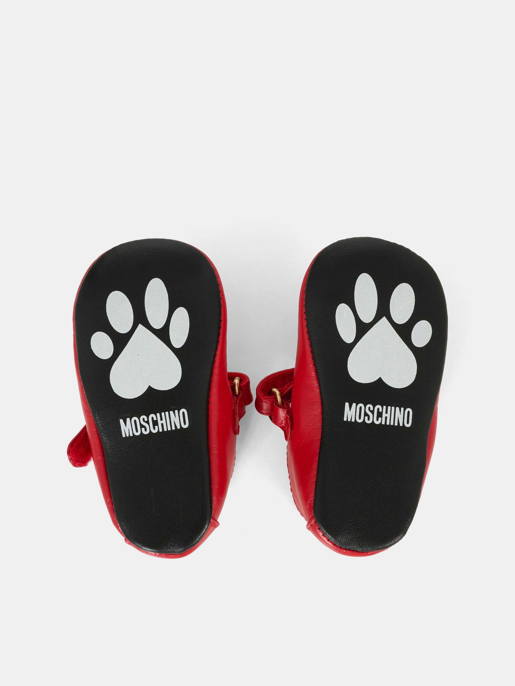 Ballerine rosse per neonata con logo,Moschino Kids,81801 - VAR3