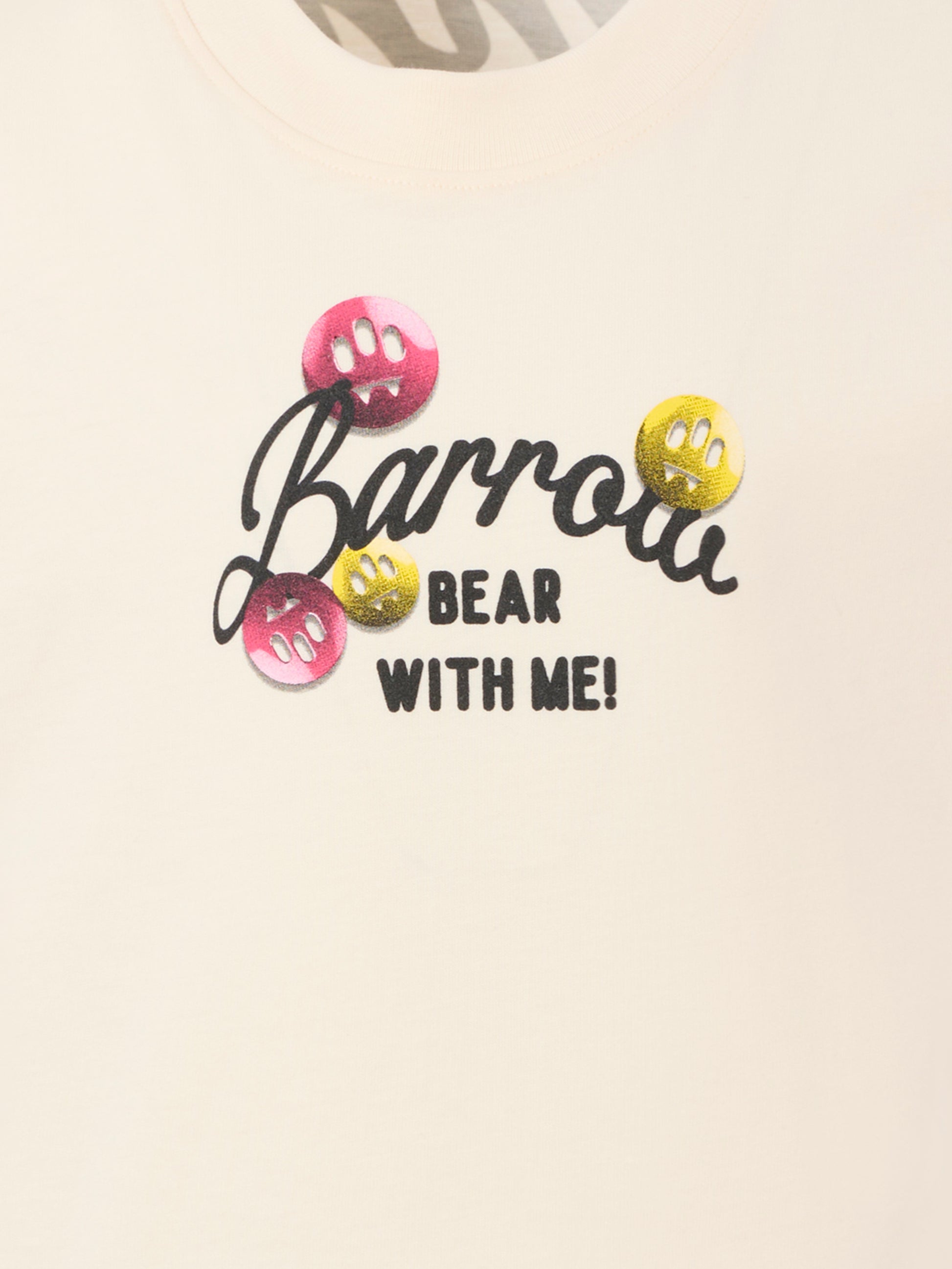 T-shirt avorio per bambina con stampa Bear,Barrow,F5BKJGTH203 013