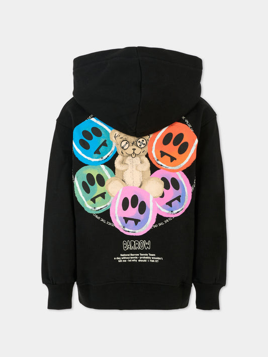 Felpa nera per bambini con logo e stampa Bear,Barrow,F5BKJUHS225 110