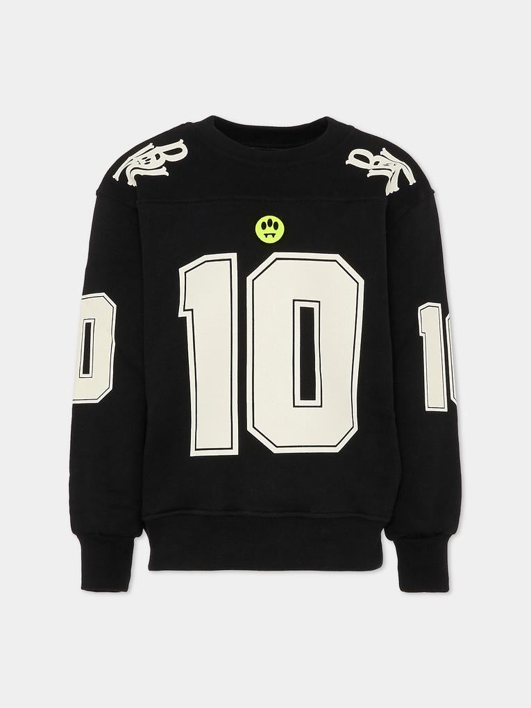 Felpa nera per bambino con numeri,Barrow,F5BKJUSW066 110