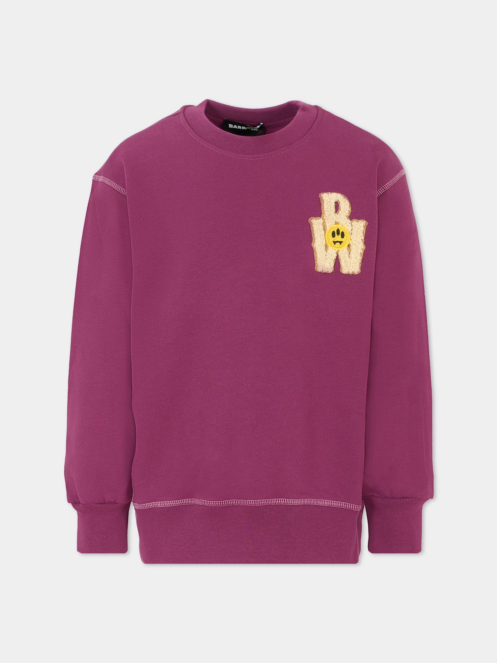 Felpa viola per bambini con stampa Bear,Barrow,F5BKJUSW082 252