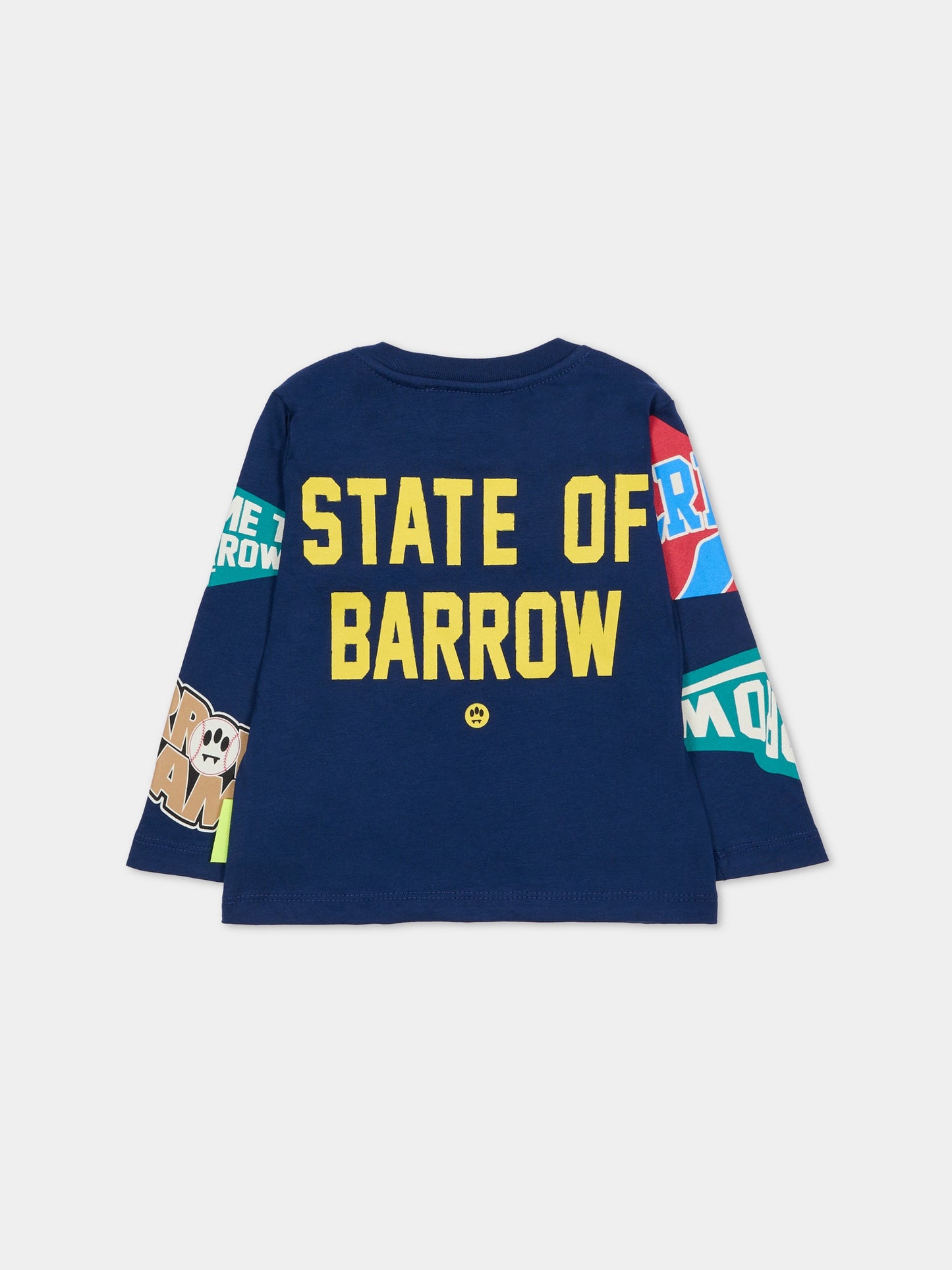 T-shirt blu per neonato con smiley,Barrow,F5BKUNTH215 060