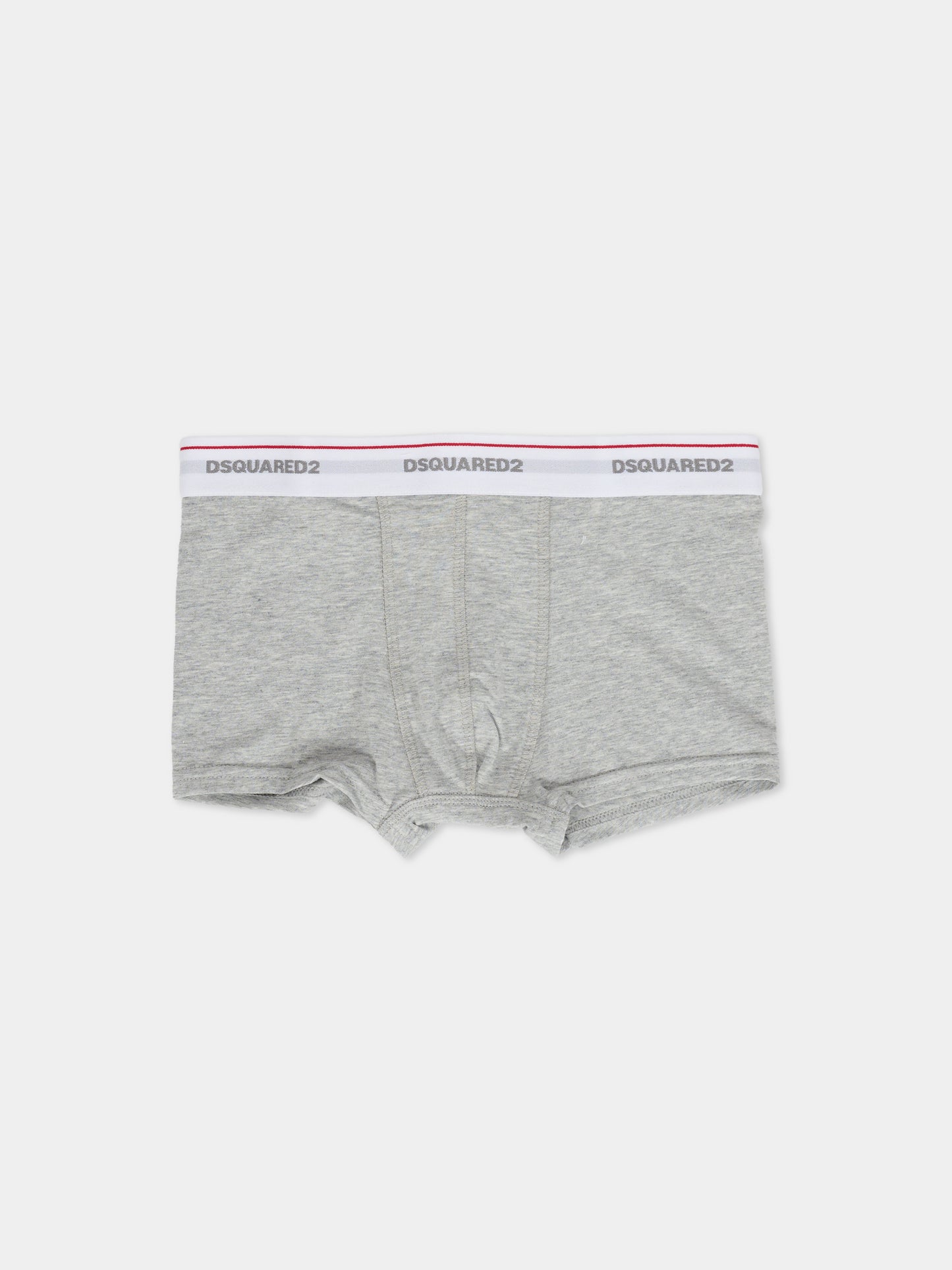 Set boxer bianco per bambino con logo,Dsquared2,DQ2479-D008J-DQC07