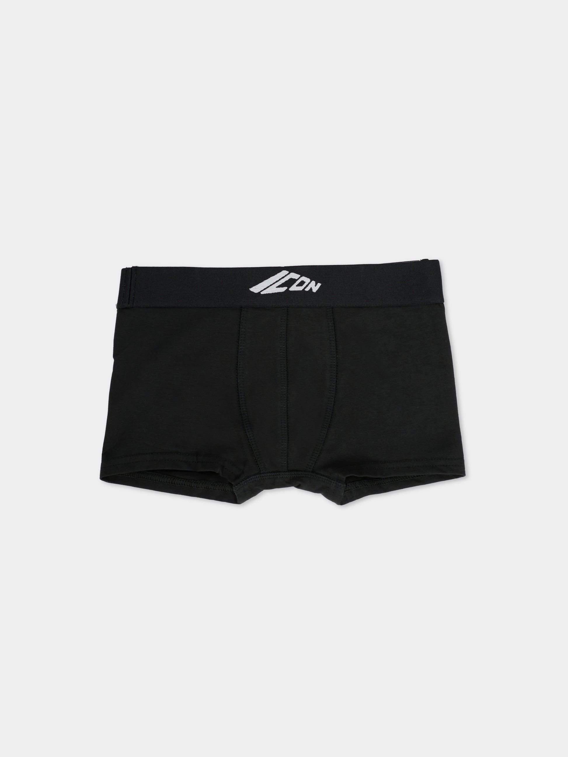 Boxer nero per bambino con logo,Dsquared2,DQ2952-D008J-DQ90J