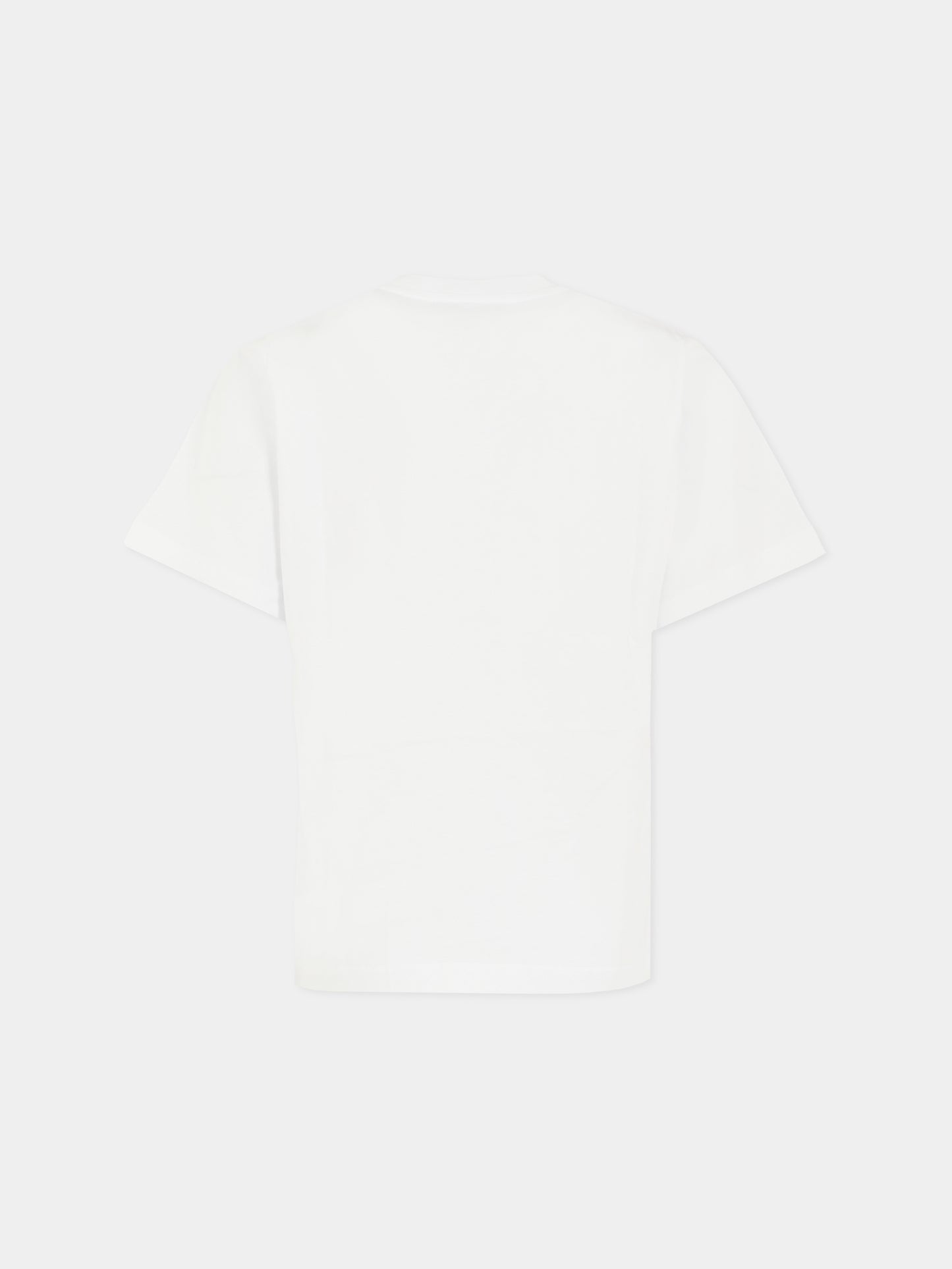 T-shirt bianca per bambini con logo e foglia d'acero,Dsquared2,DQ2982-D00XM-DQ100