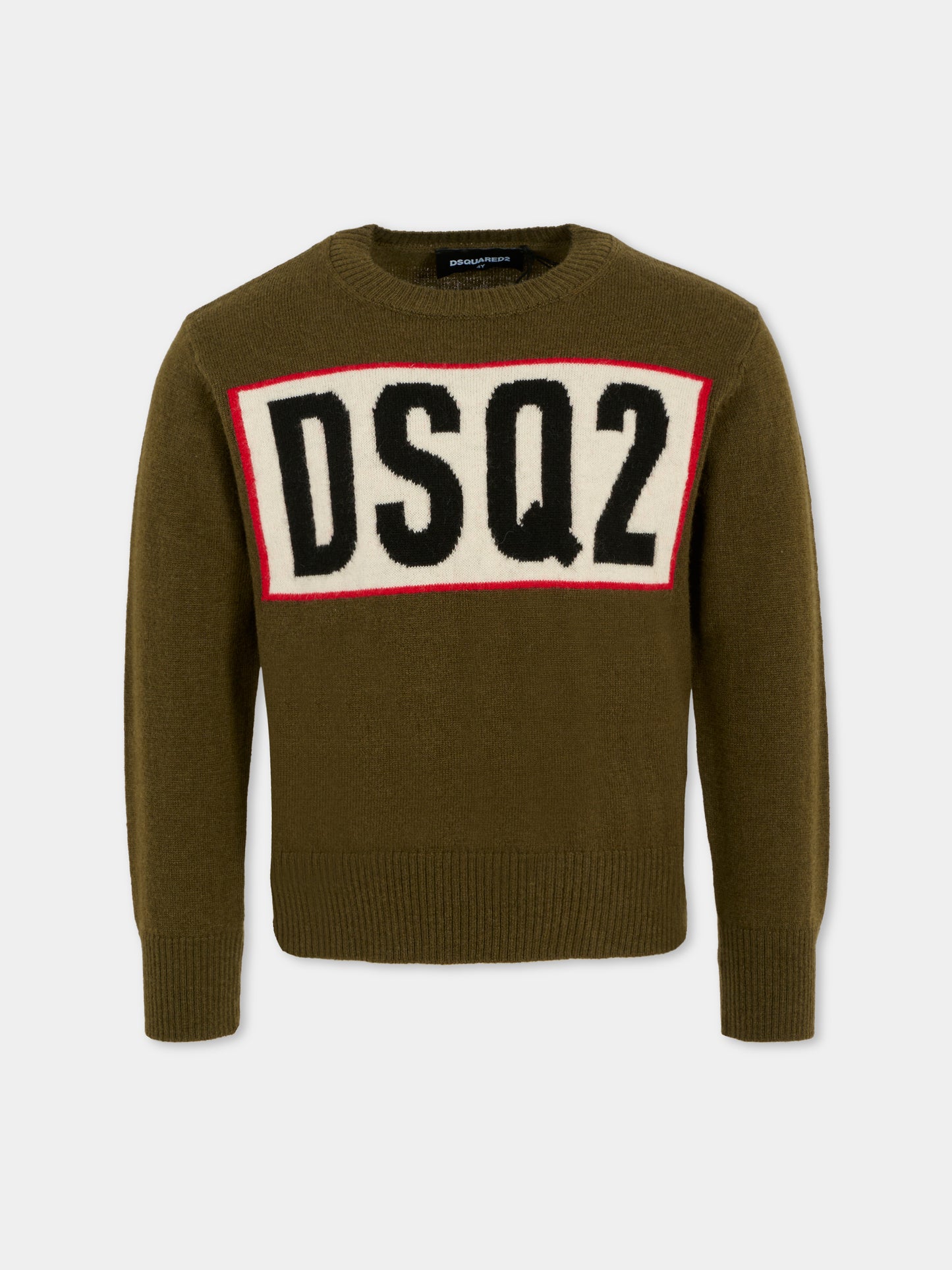 Maglione verde per bambino con logo,Dsquared2,DQ3071-D0AFF-DQ518