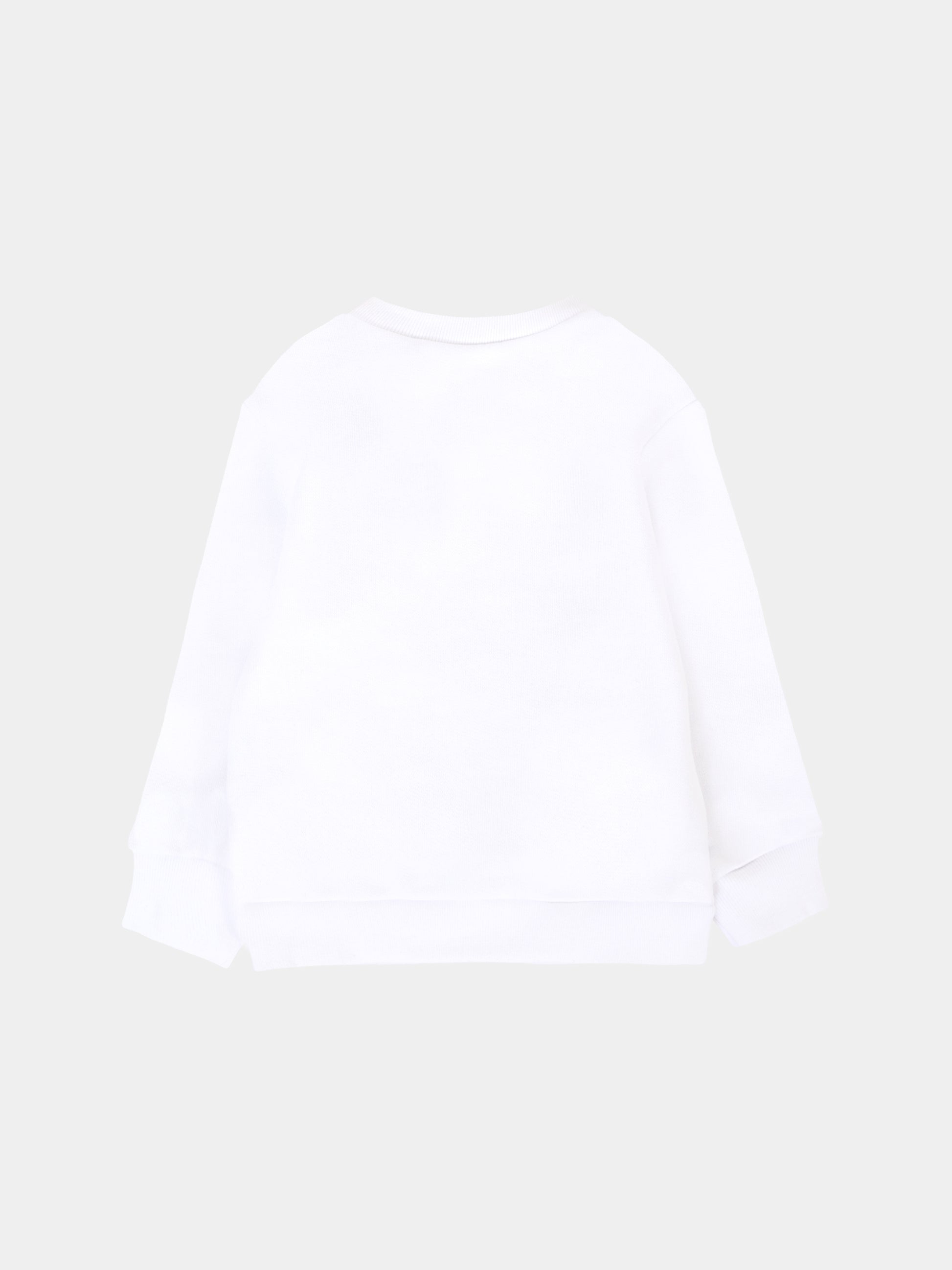 Felpa bianca per neonati con logo e foglia d'acero,Dsquared2,DQ3096-D00ZF-DQ100