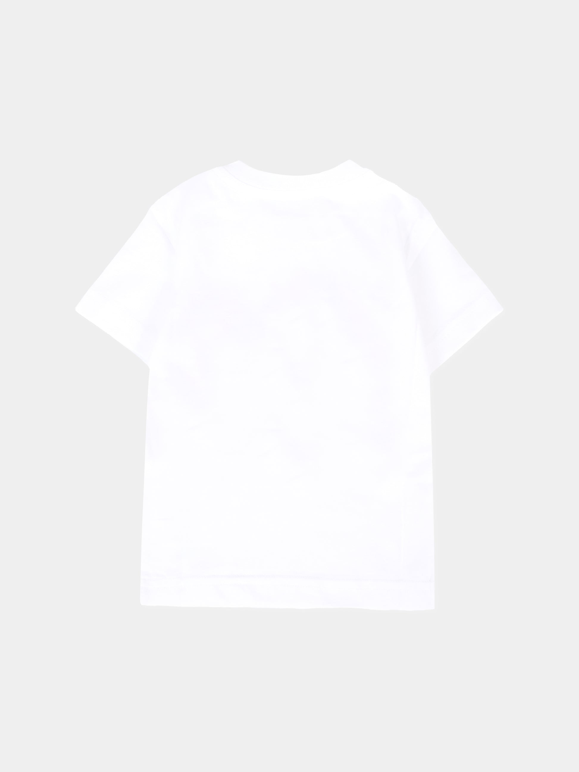 T-shirt bianca per neonati con foglia d'acero e logo,Dsquared2,DQ3112-D00XM-DQ100