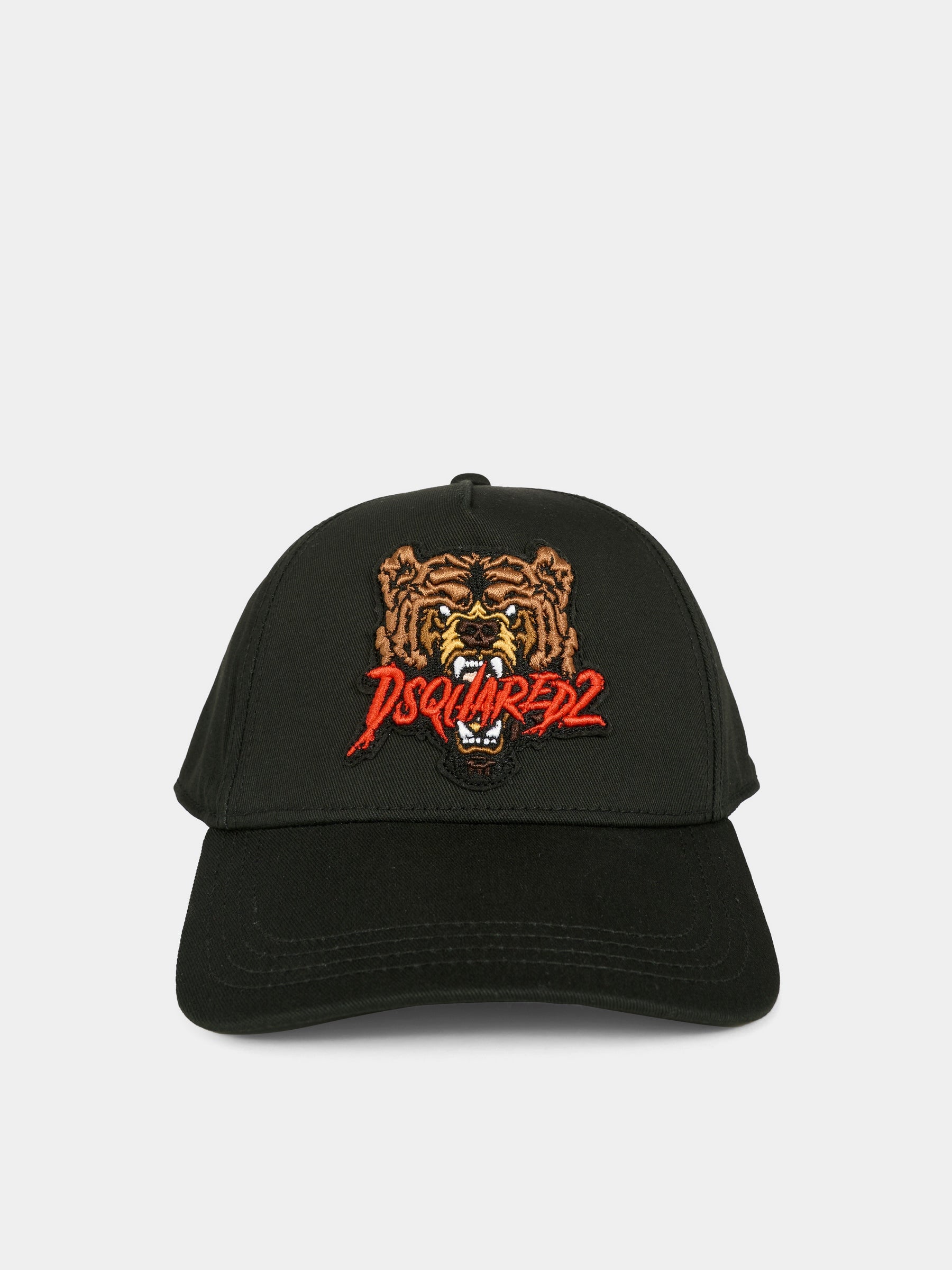 Cappello nero per bambino con logo rosso,Dsquared2,DQ3116-D00YT-DQ900