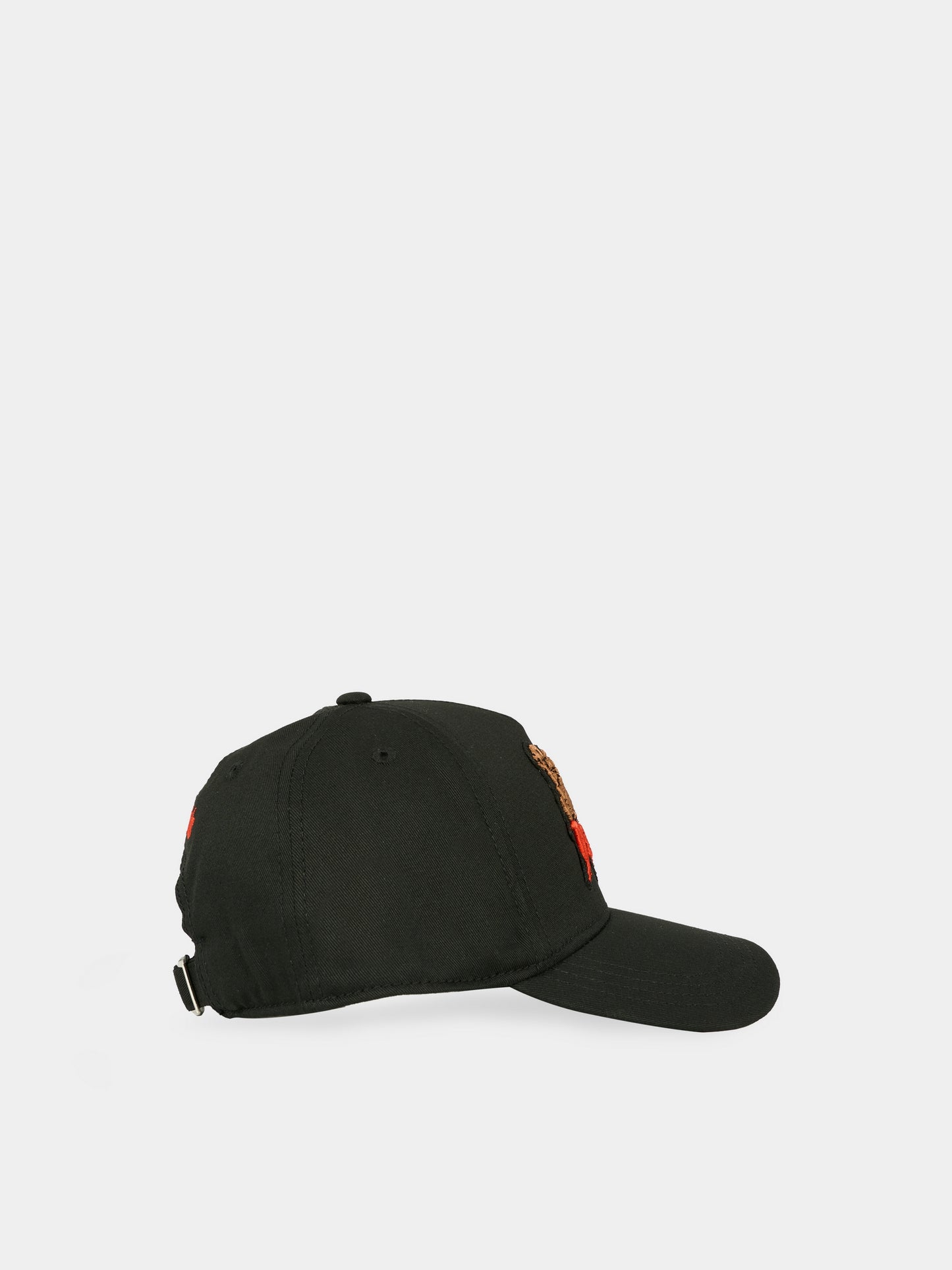 Cappello nero per bambino con logo rosso,Dsquared2,DQ3116-D00YT-DQ900