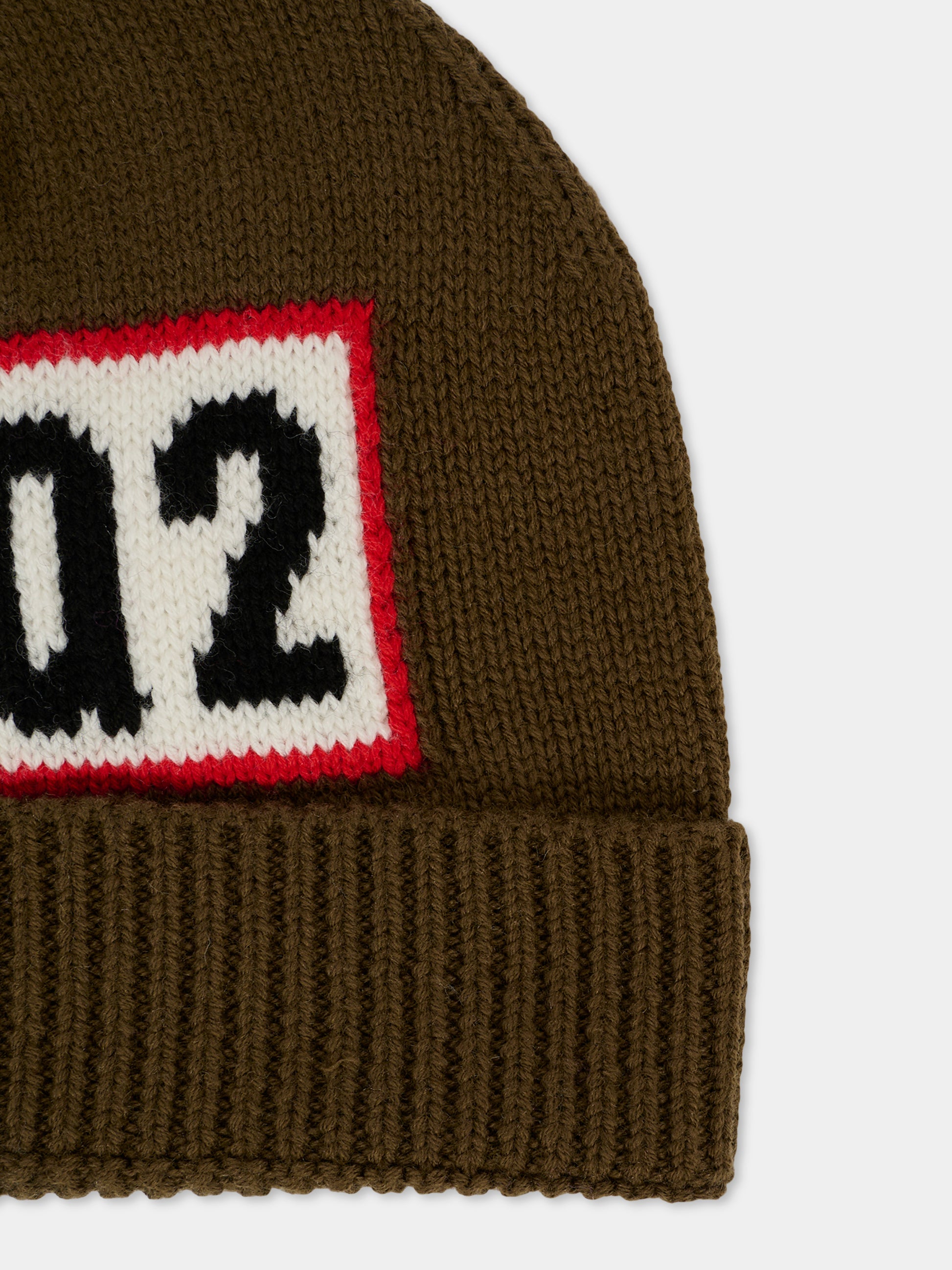 Berretto verde per bambino con logo,Dsquared2,DQ3122-D0AFJ-DQ518