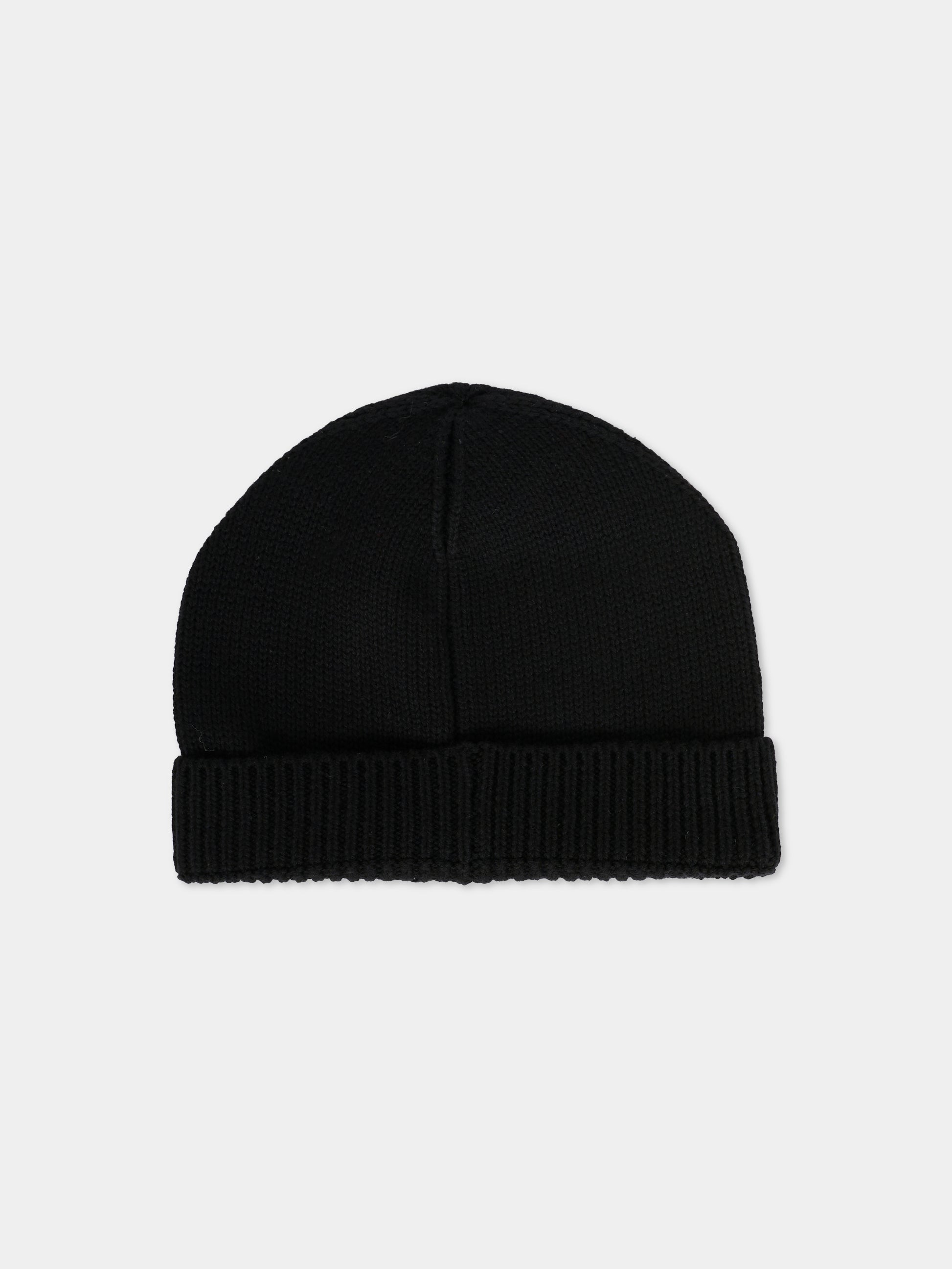 Berretto nero per bambino con logo,Dsquared2,DQ3144-D0AFJ-DQ900