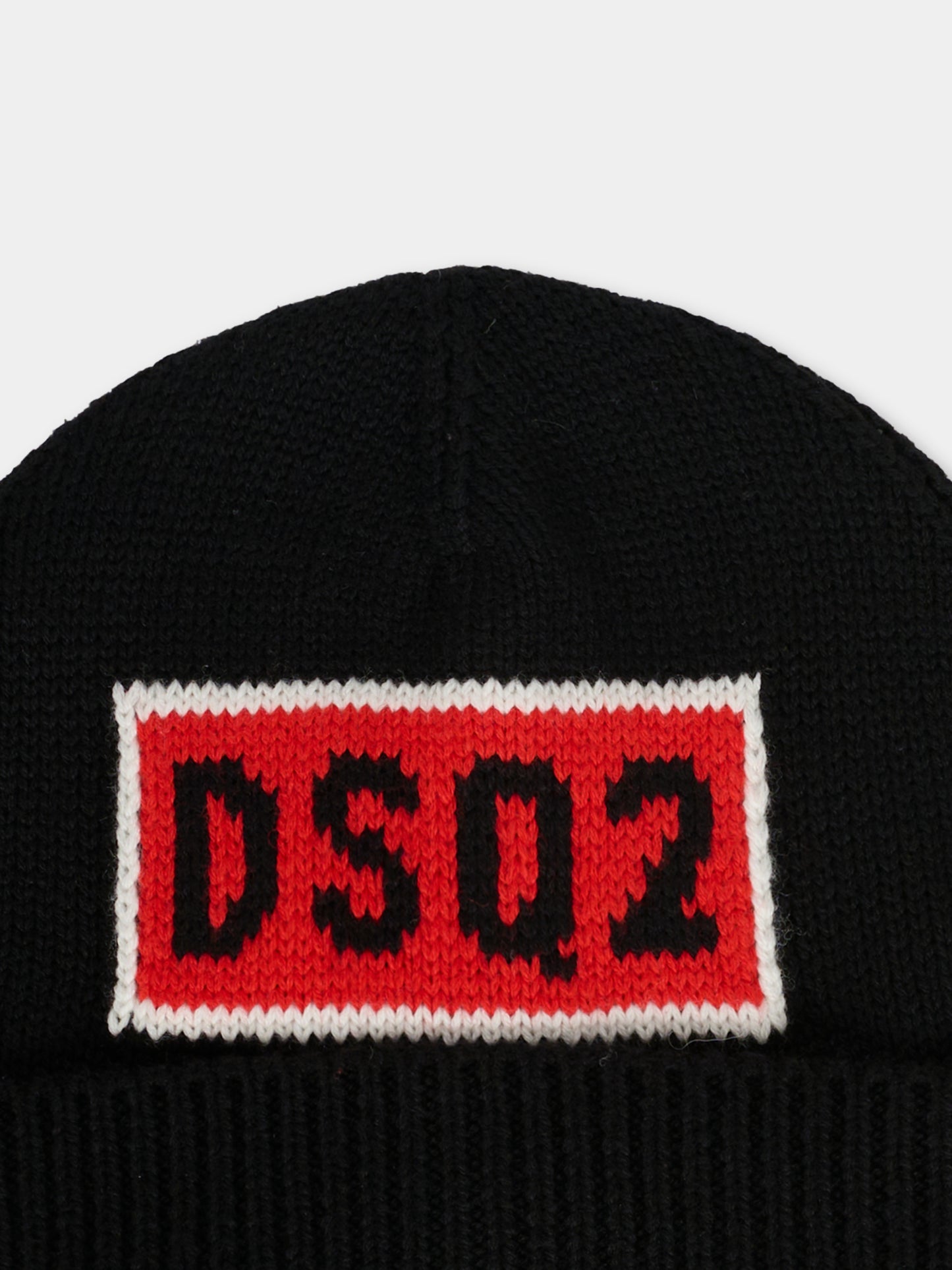 Berretto nero per bambino con logo,Dsquared2,DQ3144-D0AFJ-DQ900