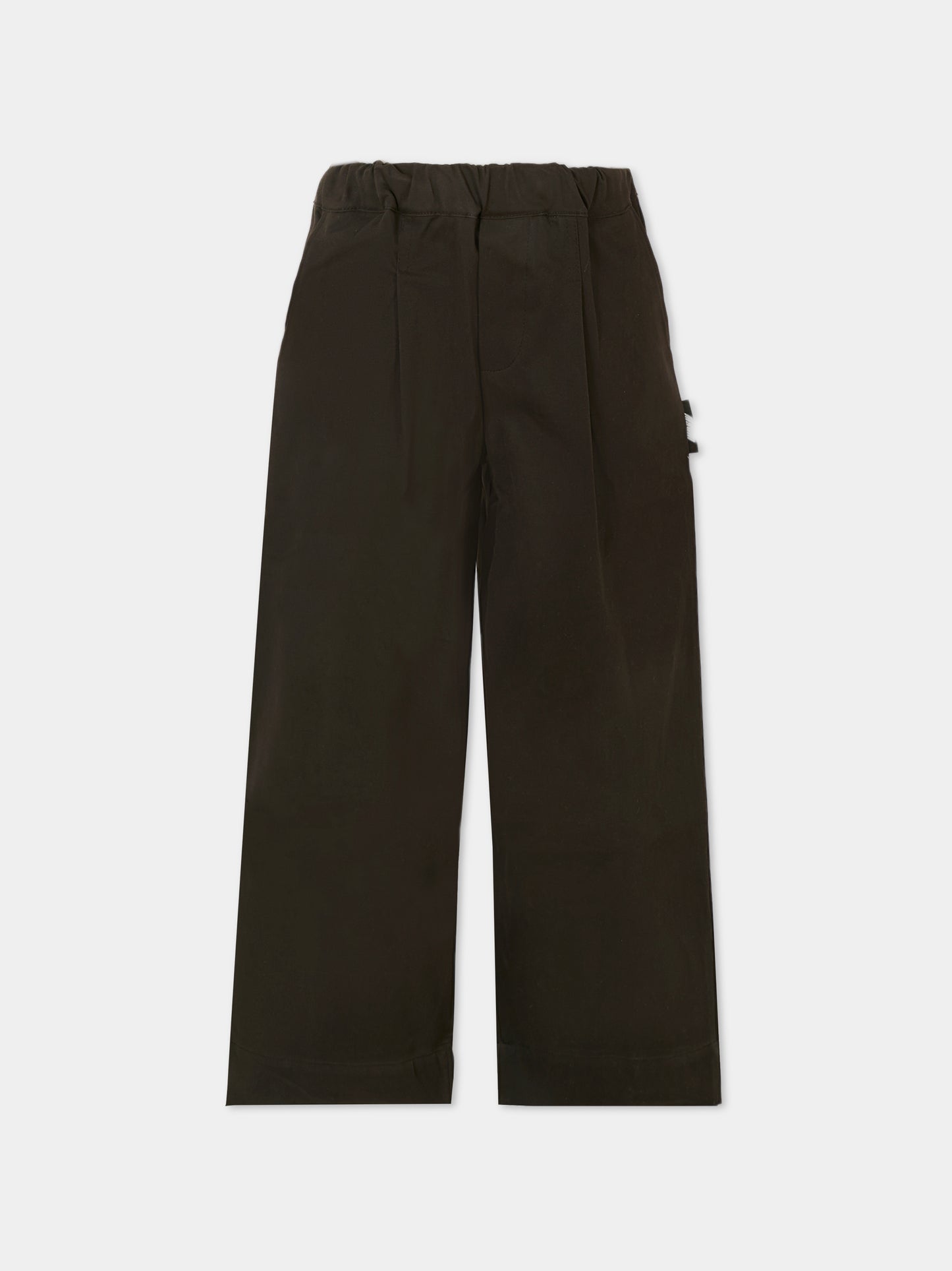 Pantaloni neri per bambino con patch logato,Msgm Kids,F5MSJBPA231 110