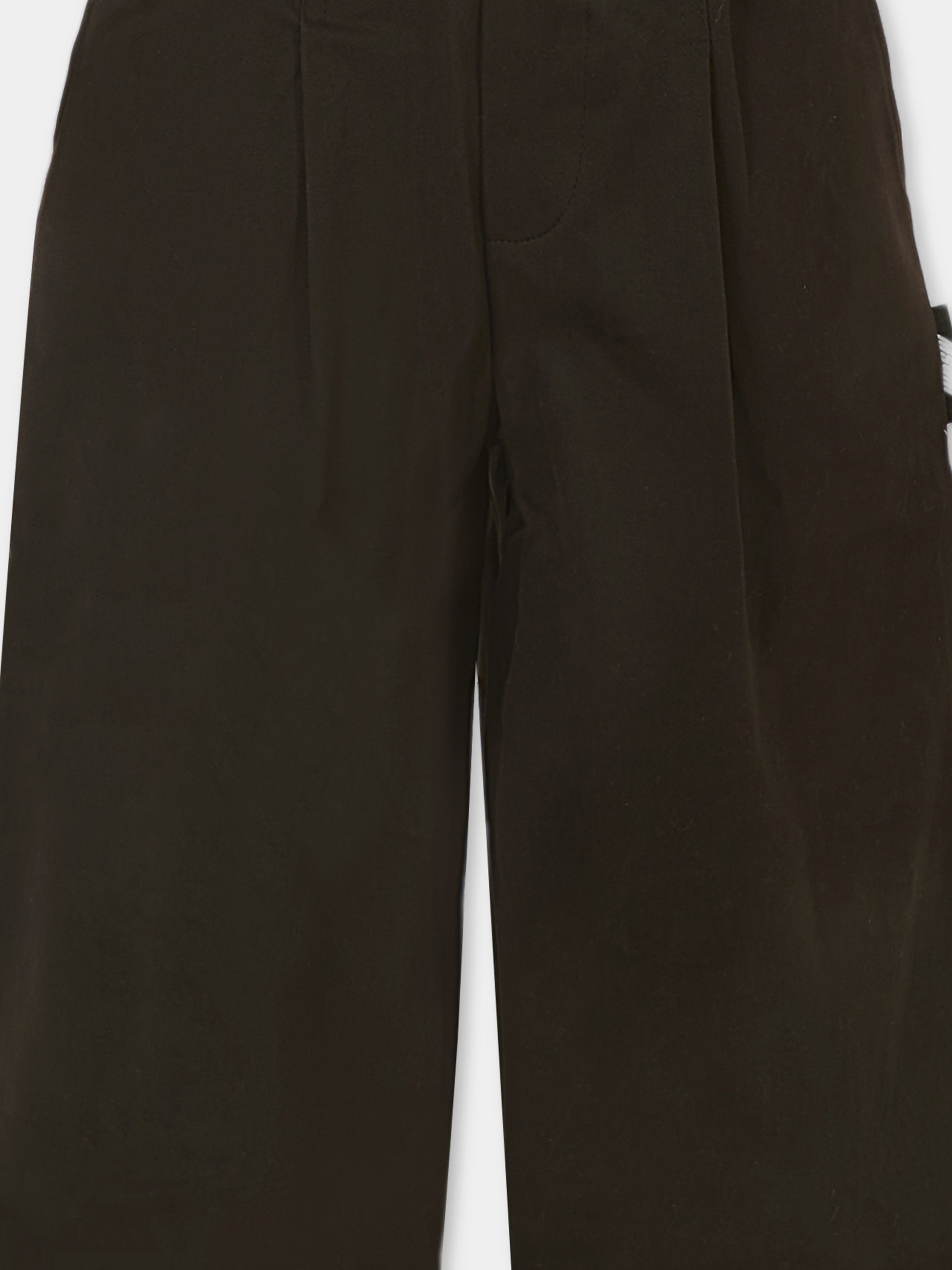 Pantaloni neri per bambino con patch logato,Msgm Kids,F5MSJBPA231 110