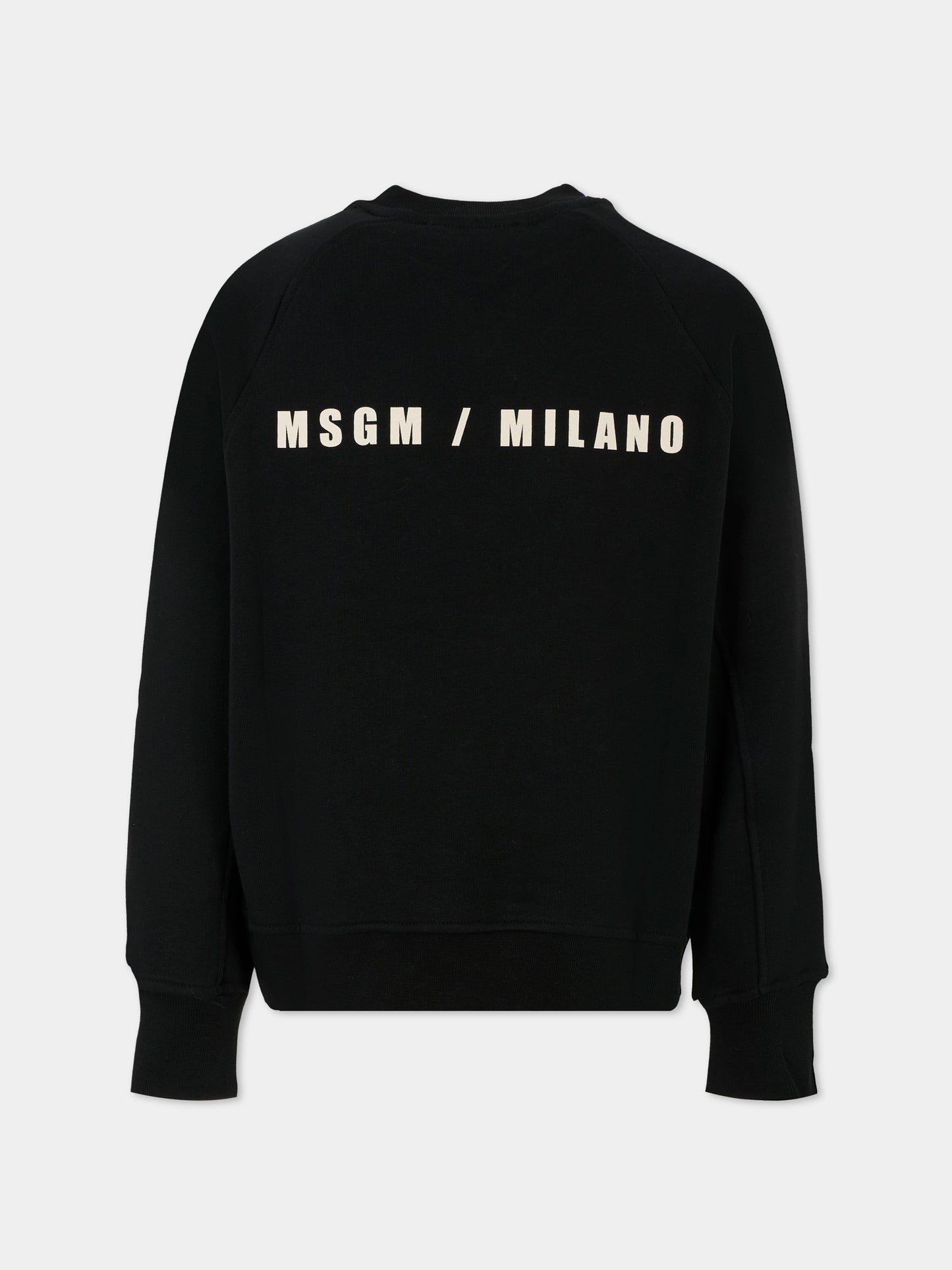 Felpa nera per bambino con logo,Msgm Kids,F5MSJBSW225 110