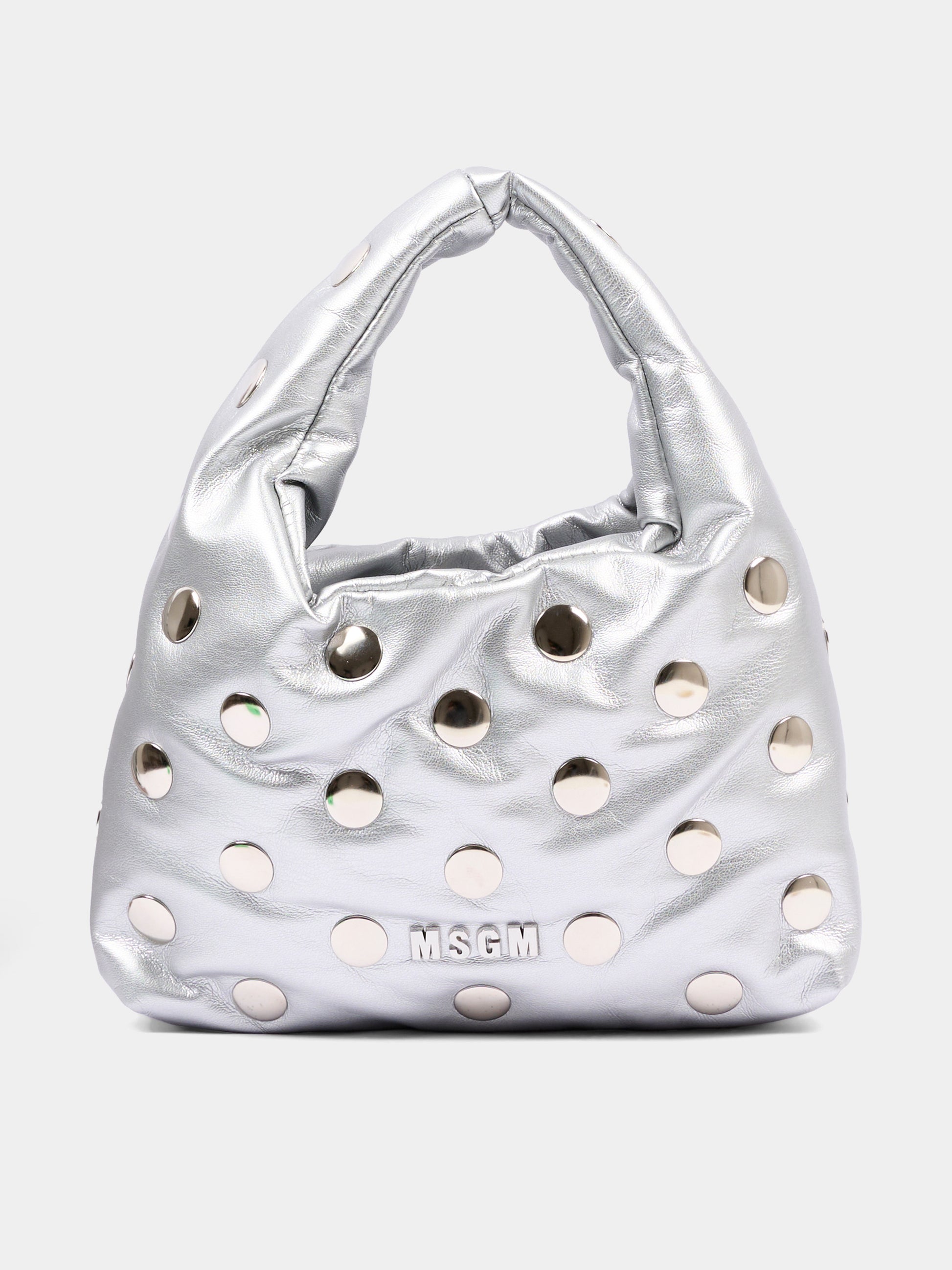 Borsa argento per bambina con borchie,Msgm Kids,F5MSJGBA095 122
