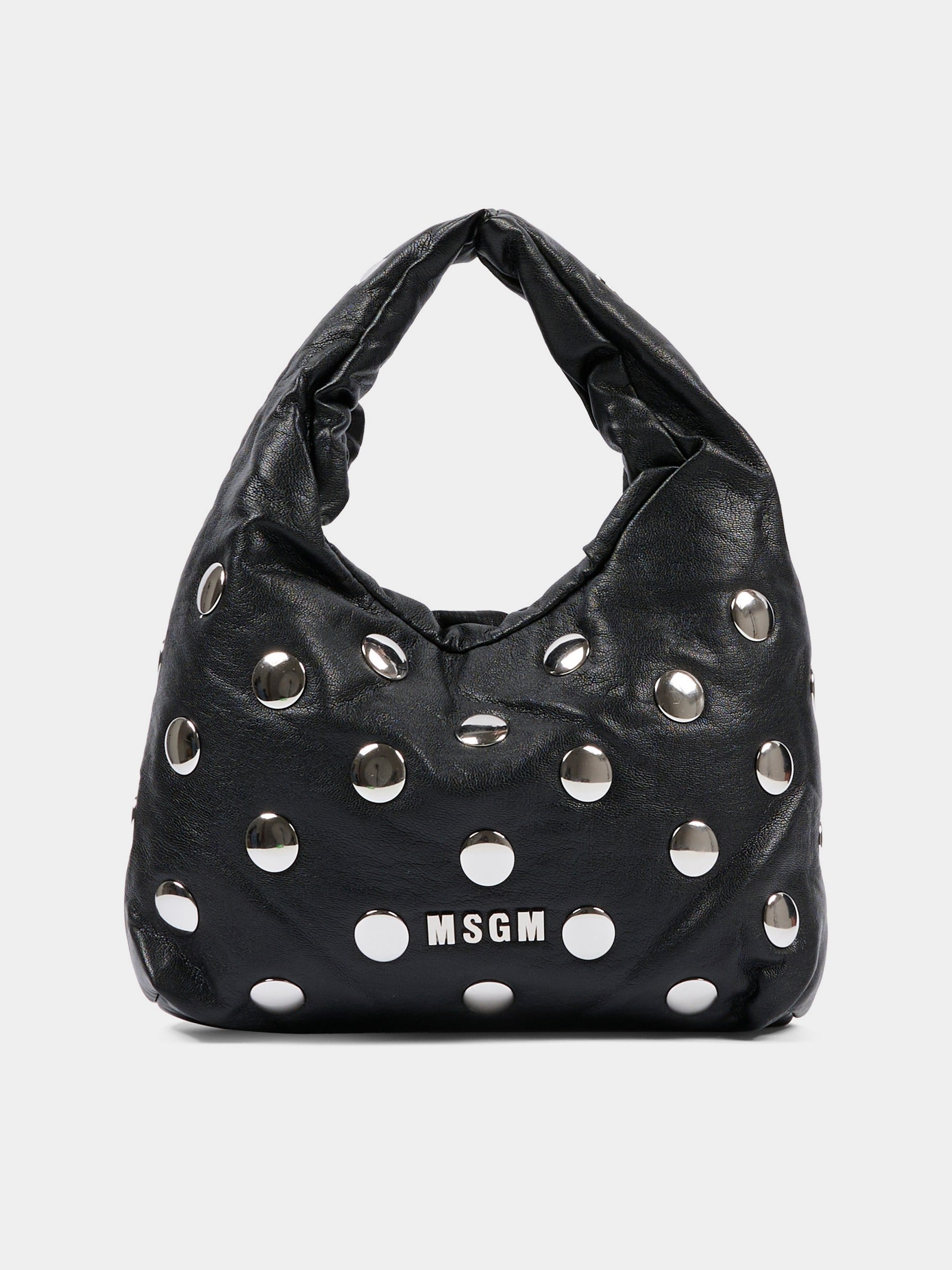 Borsa nera per bambina con borchie,Msgm Kids,F5MSJGBA095 110