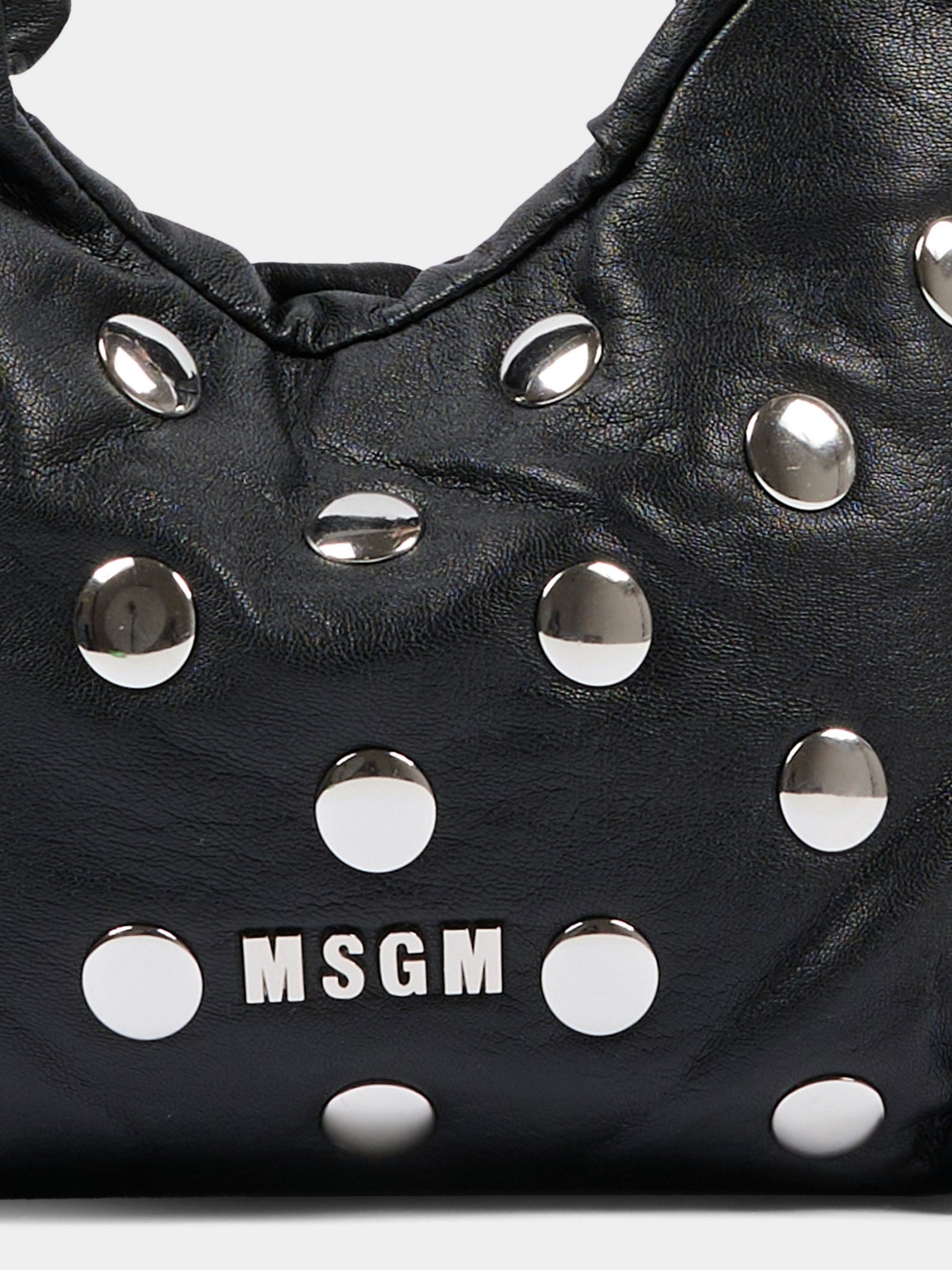 Borsa nera per bambina con borchie,Msgm Kids,F5MSJGBA095 110