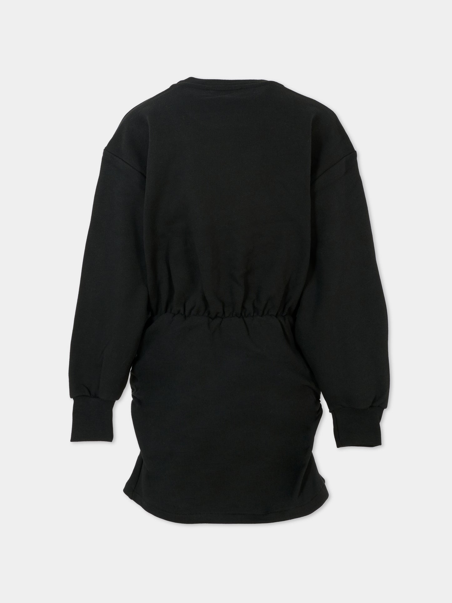 Vestito nero per bambina con logo,Msgm Kids,F5MSJGDR044 110