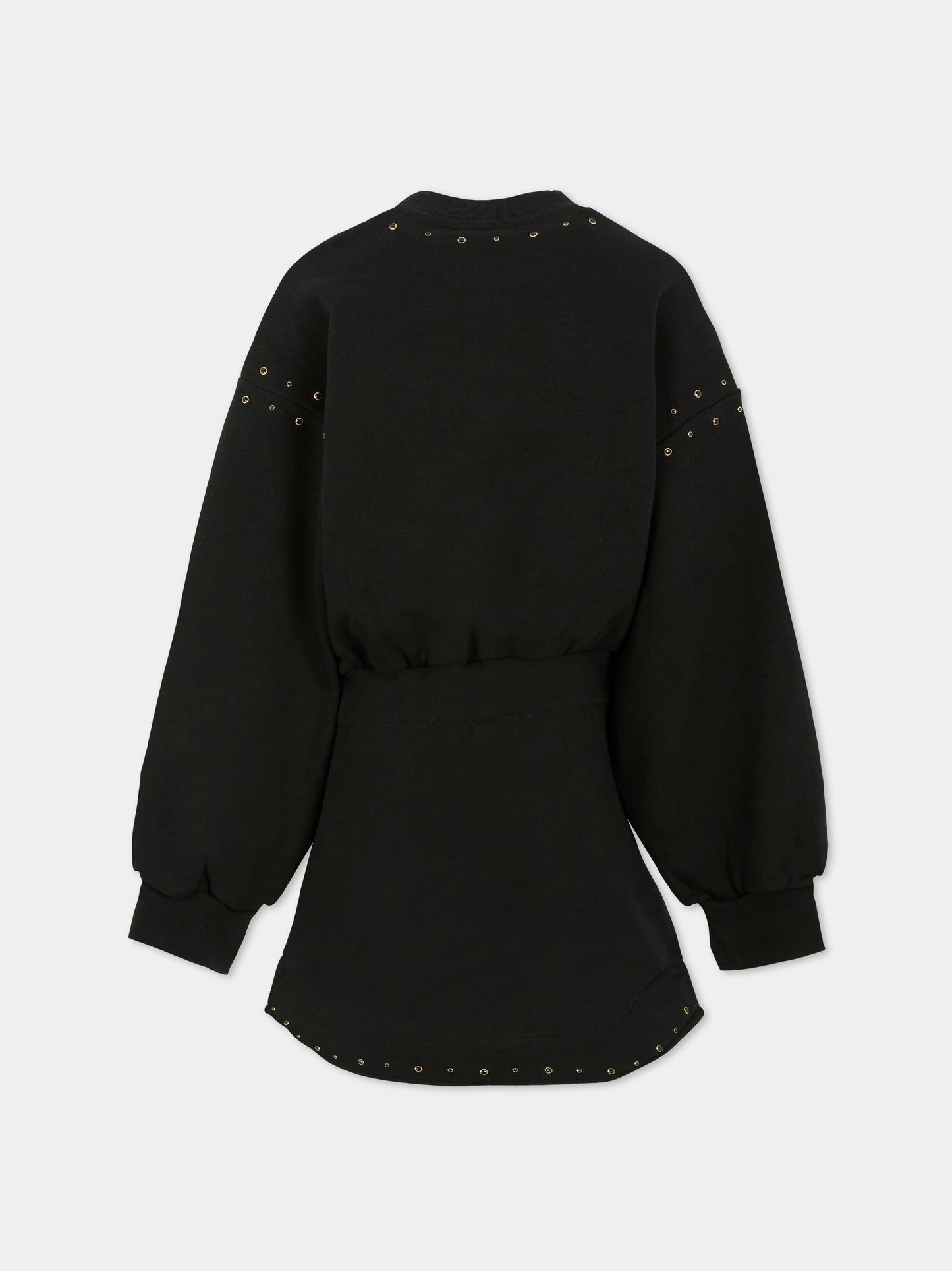 Vestito nero per bambina con logo,Msgm Kids,F5MSJGDR146 110